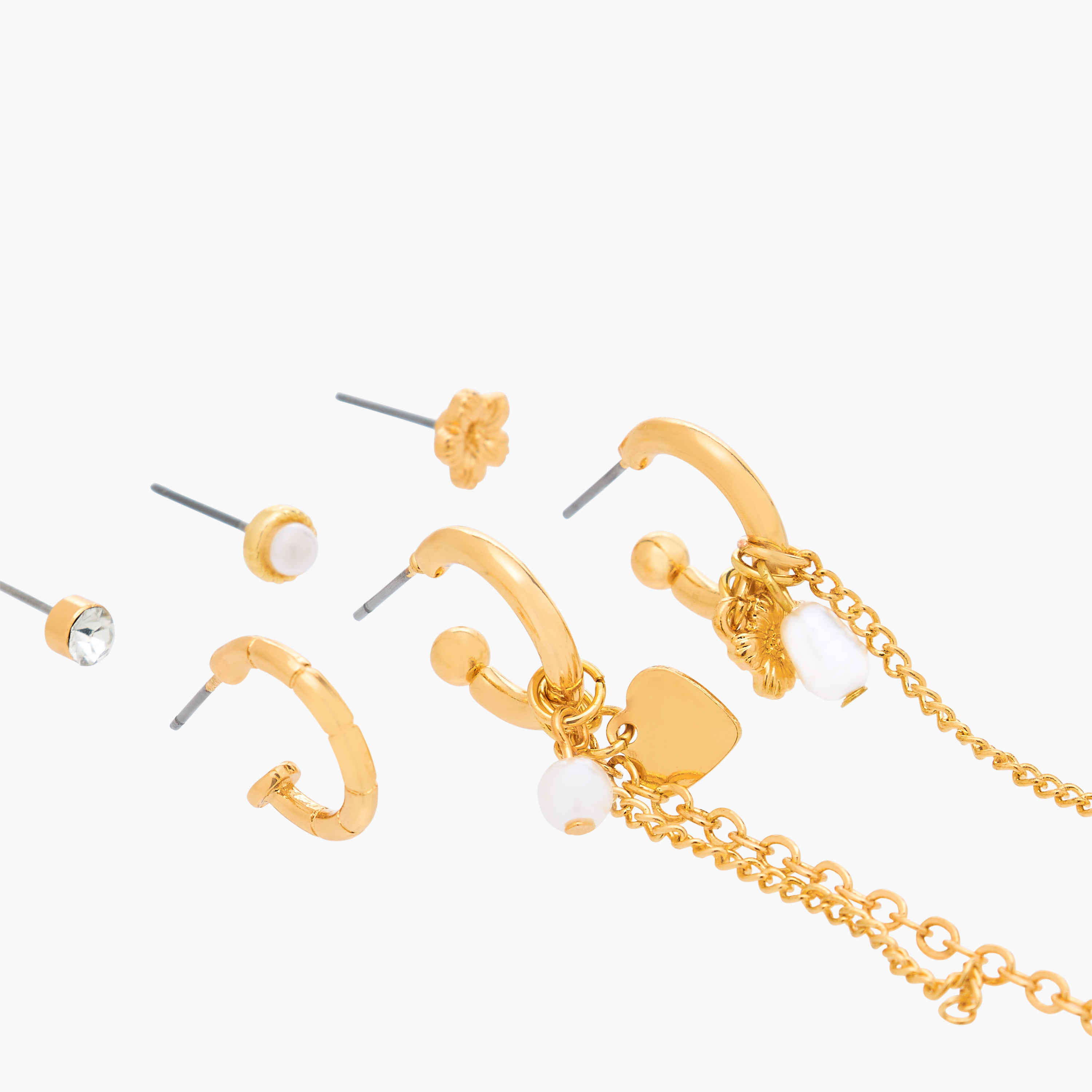 Gloo Pack of 6 Metallic Assorted Earrings with Pushback Closure-women-watchesandjewellery-jewellery-earrings-image-3