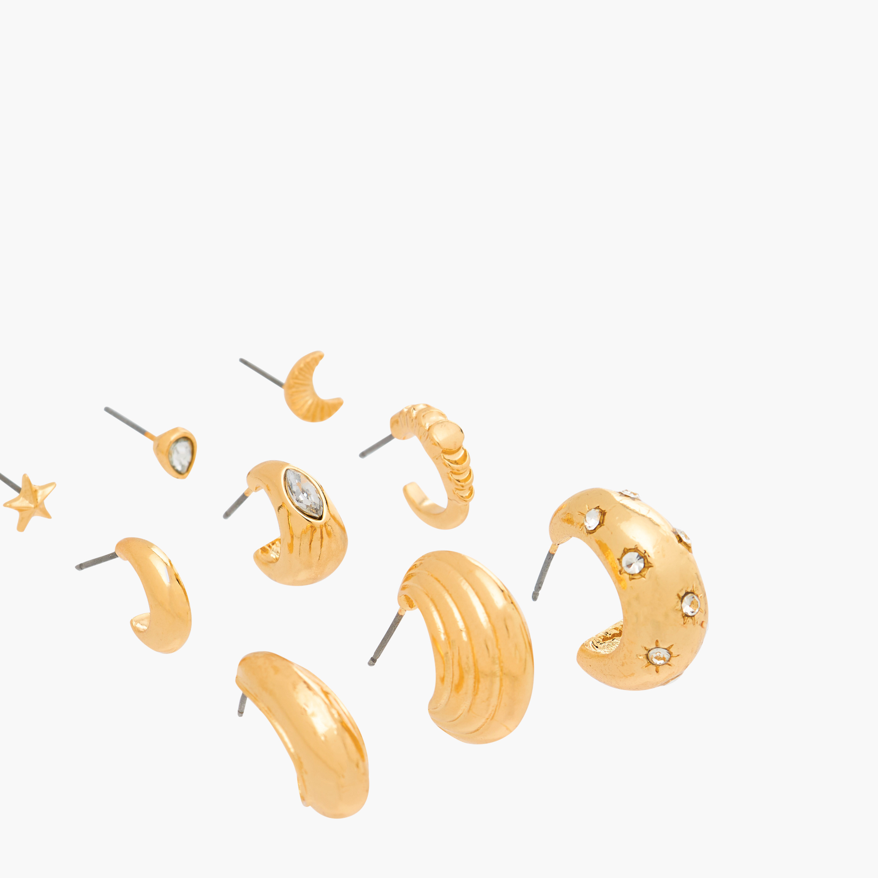 Gloo Pack of 9 Metallic Assorted Earrings with Pushback Closure-women-watchesandjewellery-jewellery-earrings-image-3