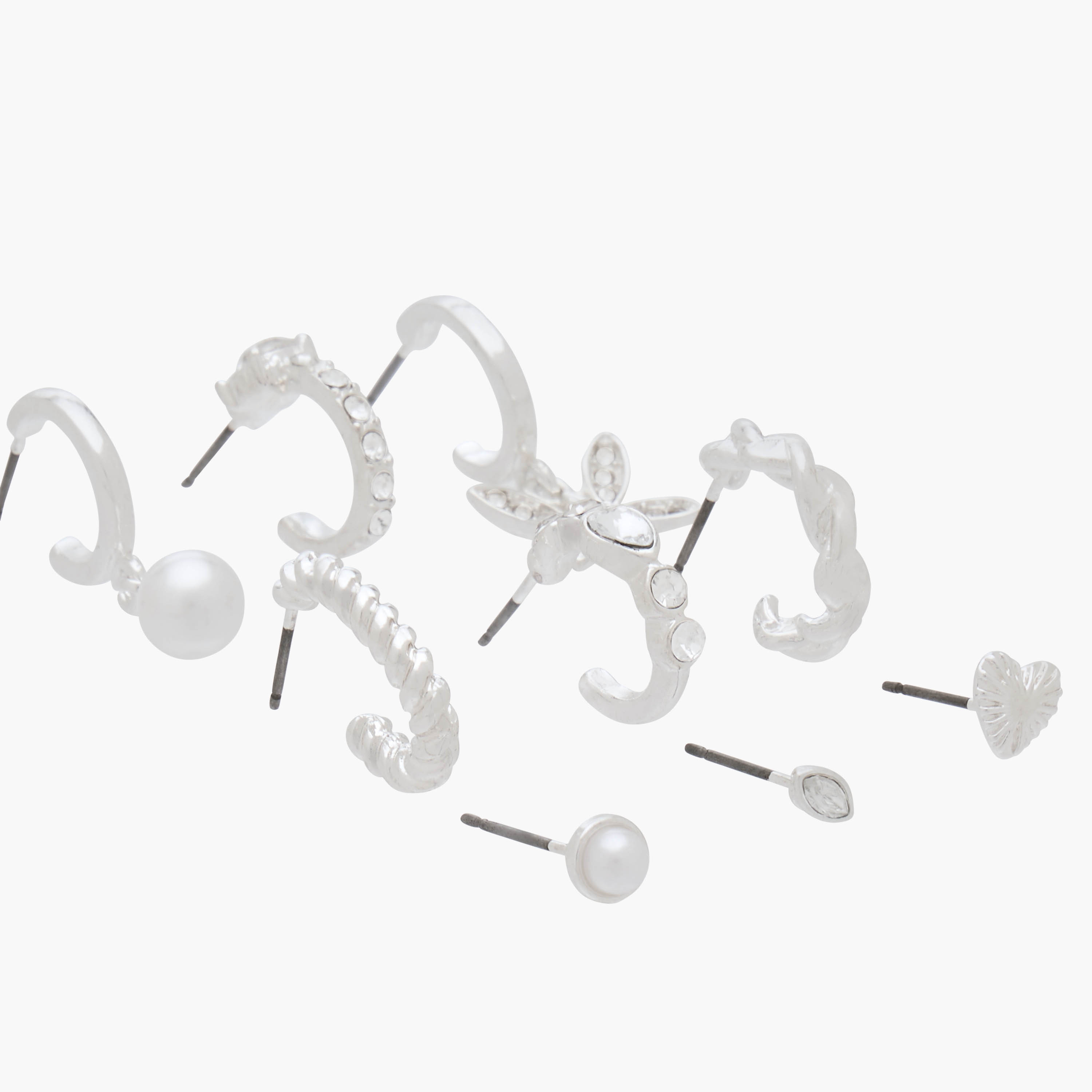 Gloo Pack of 9 Metal Assorted Earrings with Pushback Closure-women-watchesandjewellery-jewellery-earrings-image-3