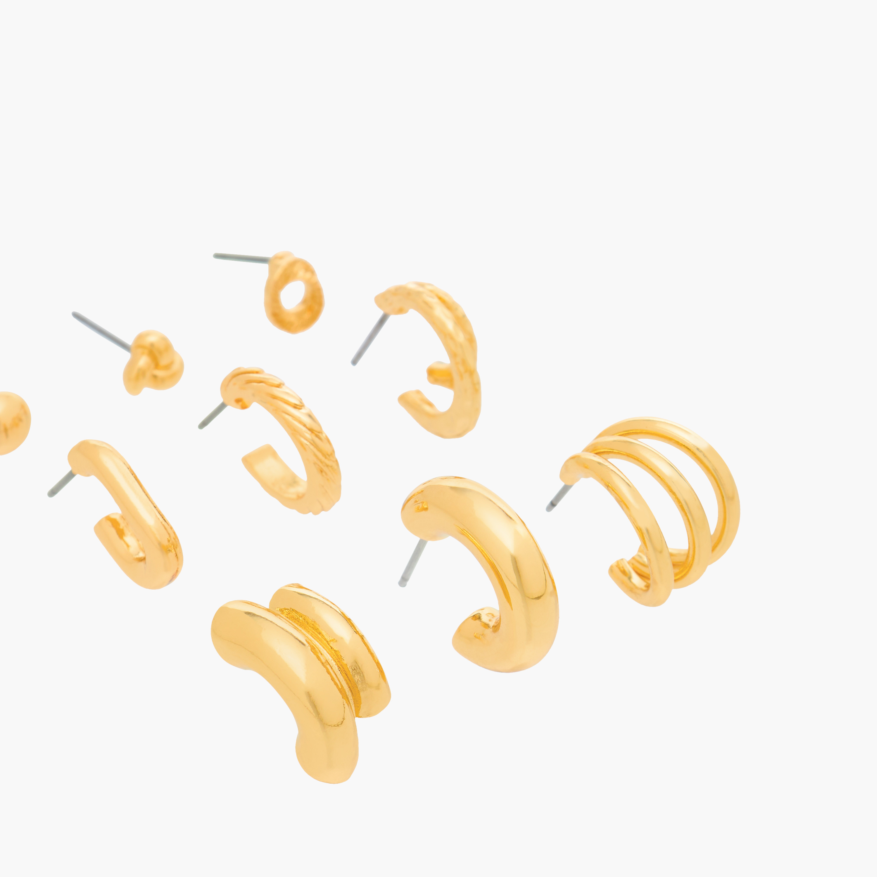 Gloo Pack of 9 Metallic Assorted Earrings with Pushback Closure-women-watchesandjewellery-jewellery-earrings-image-3
