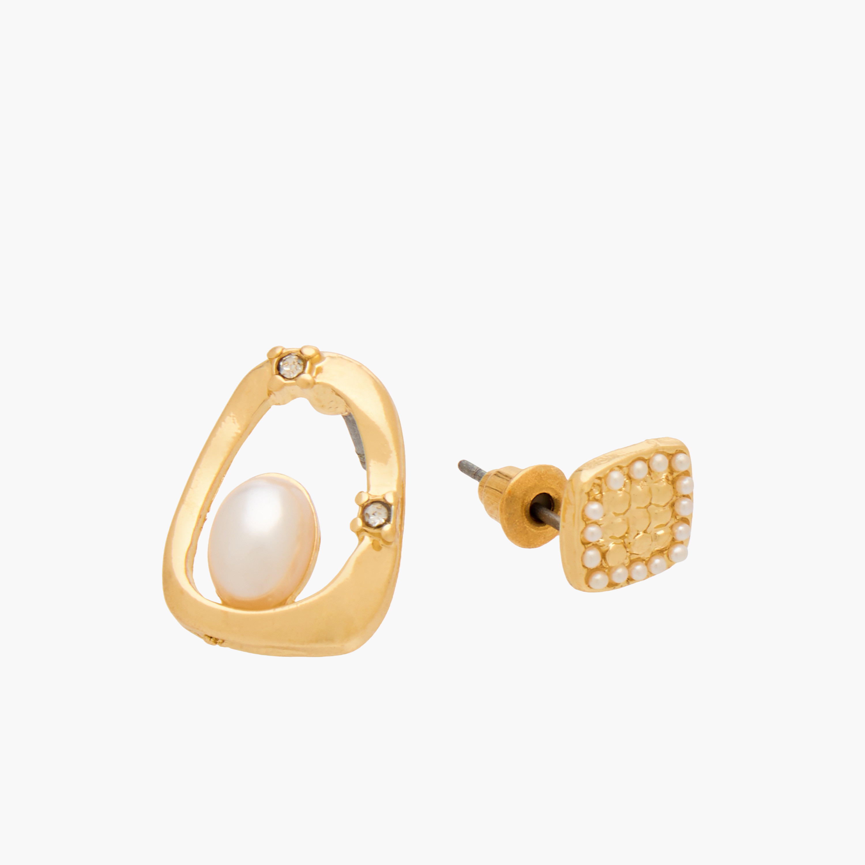 Gloo Pack of 9 Gold Finish Embellished Earrings with Pushback Closure-women-watchesandjewellery-jewellery-earrings-image-4