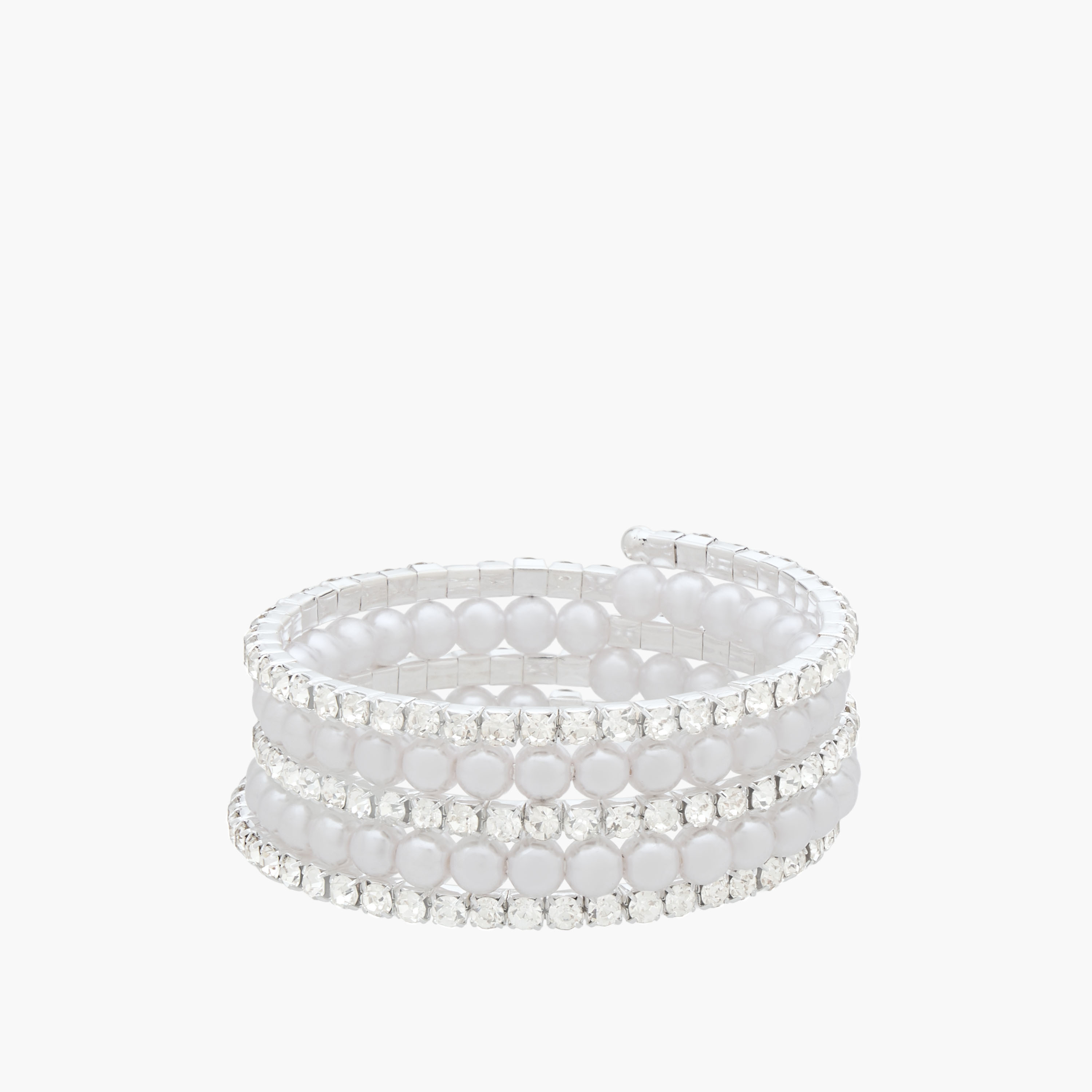 Gloo Pearl Embellished Coil Bracelet-women-watchesandjewellery-jewellery-banglesandbracelets-image-1