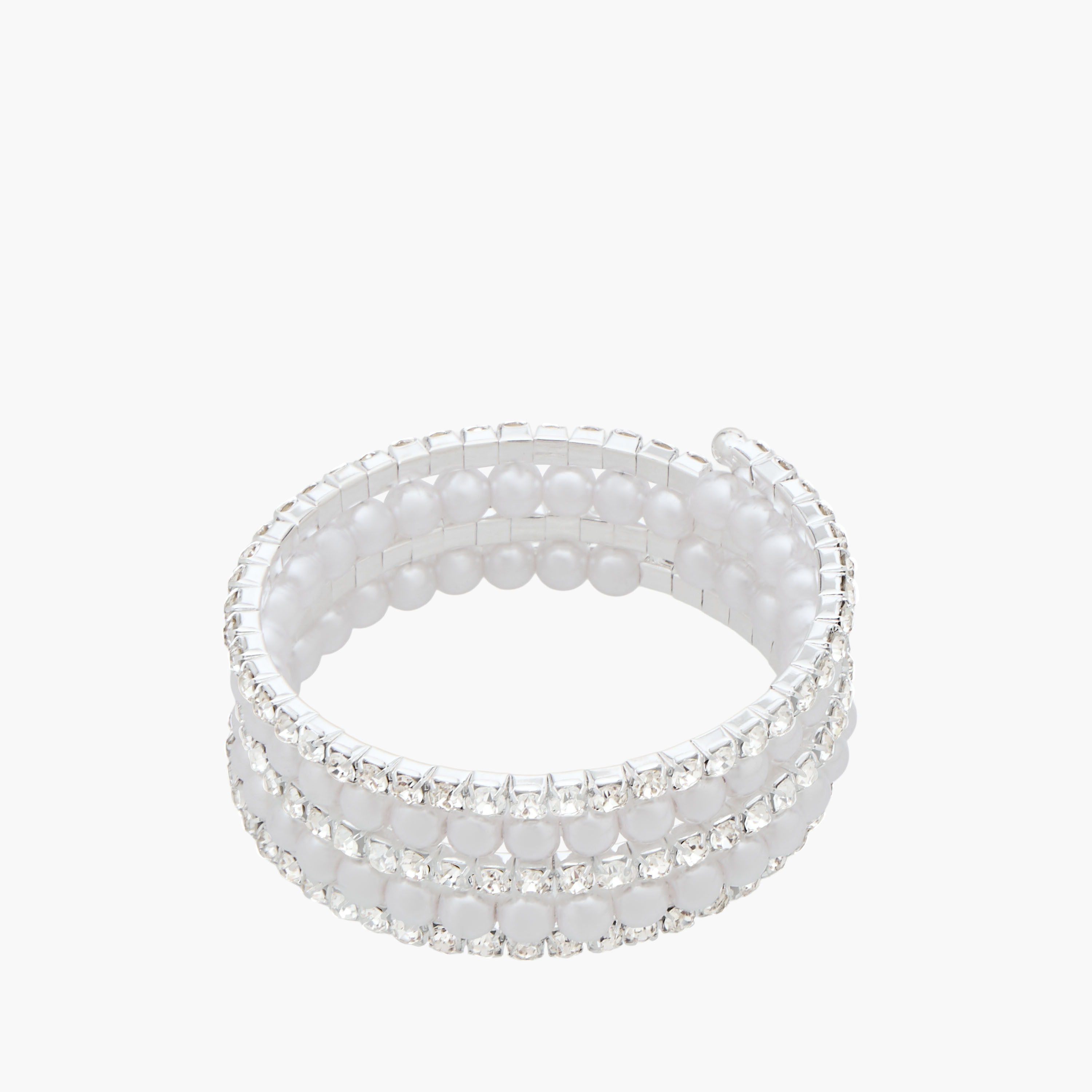 Gloo Pearl Embellished Coil Bracelet-women-watchesandjewellery-jewellery-banglesandbracelets-image-2