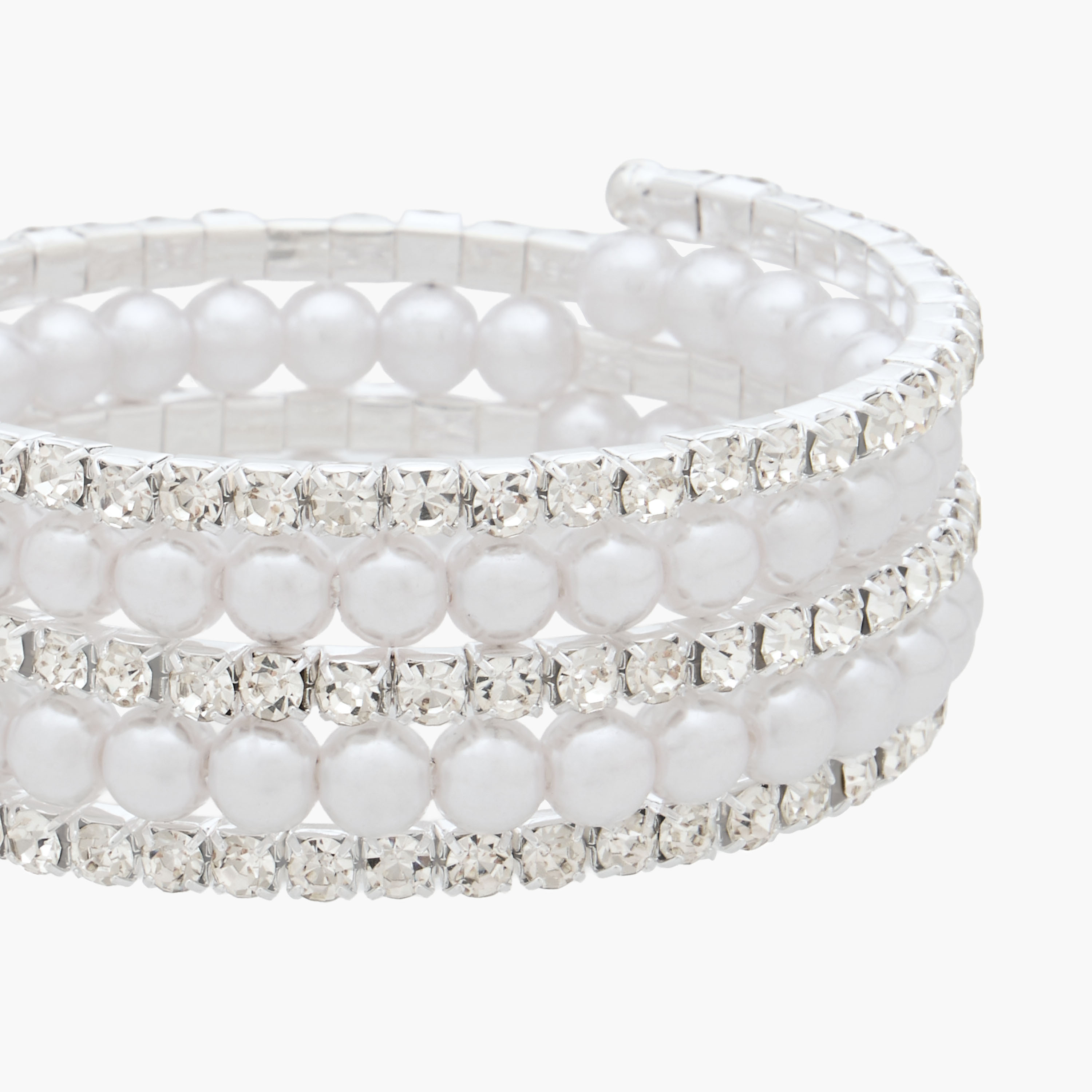 Gloo Pearl Embellished Coil Bracelet-women-watchesandjewellery-jewellery-banglesandbracelets-image-3
