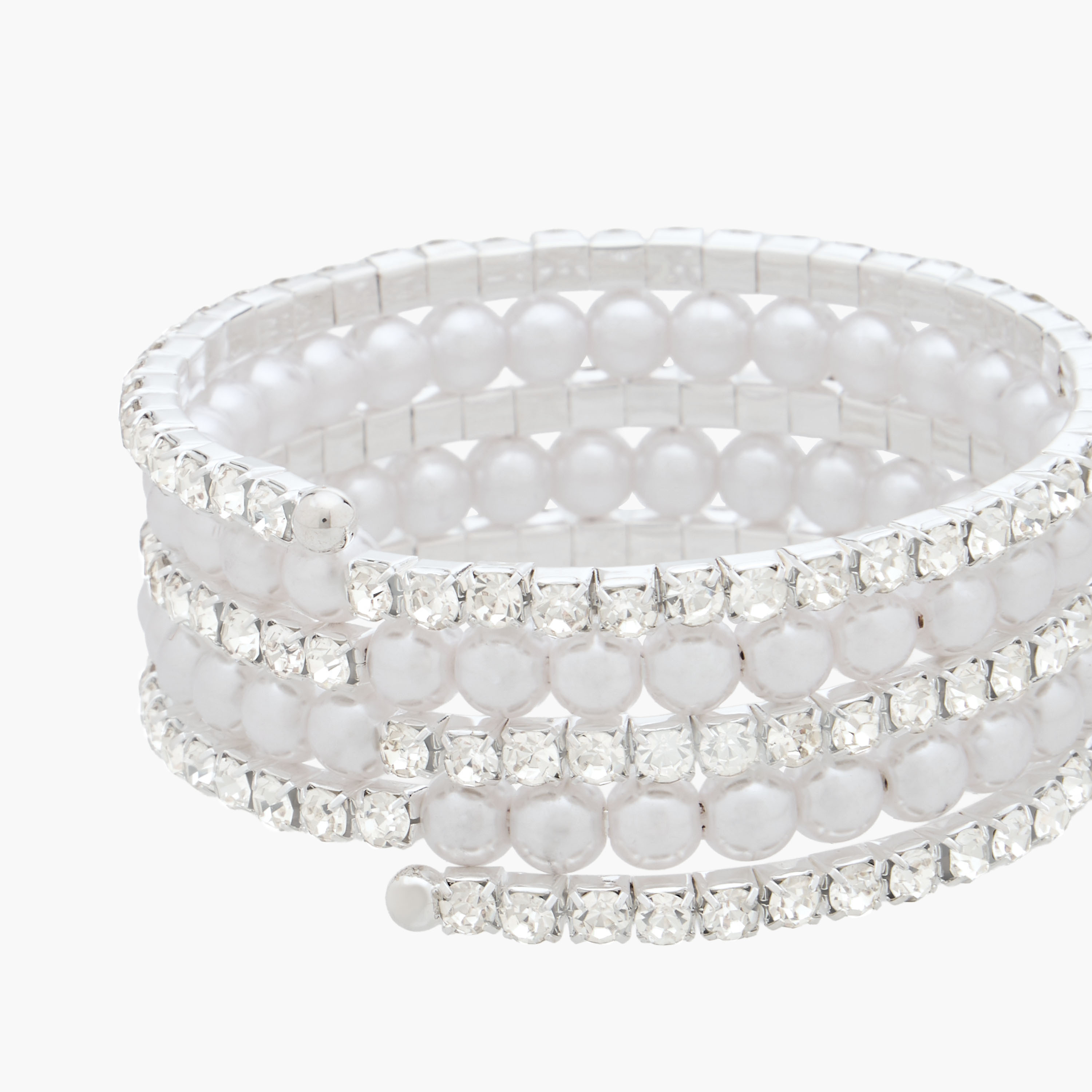 Gloo Pearl Embellished Coil Bracelet-women-watchesandjewellery-jewellery-banglesandbracelets-image-4