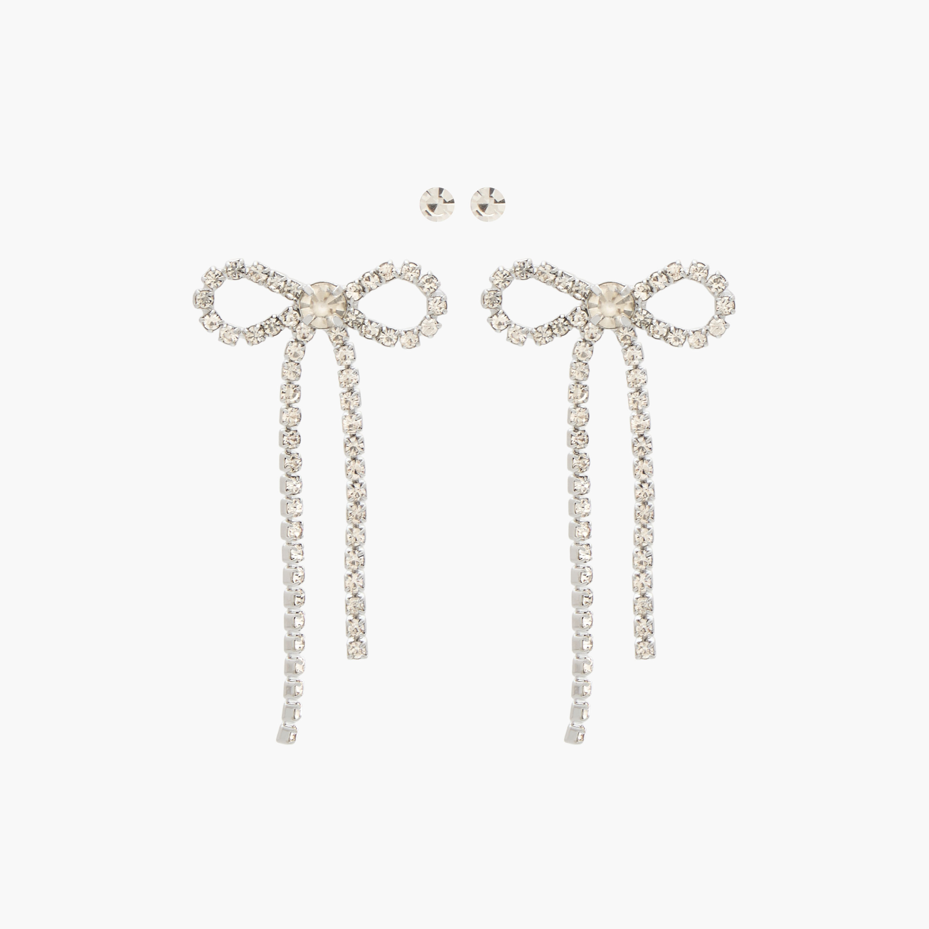 Gloo Pack of 2 Silver Finish Embellished Earrings with Pushback Closure-women-watchesandjewellery-jewellery-earrings-image-1
