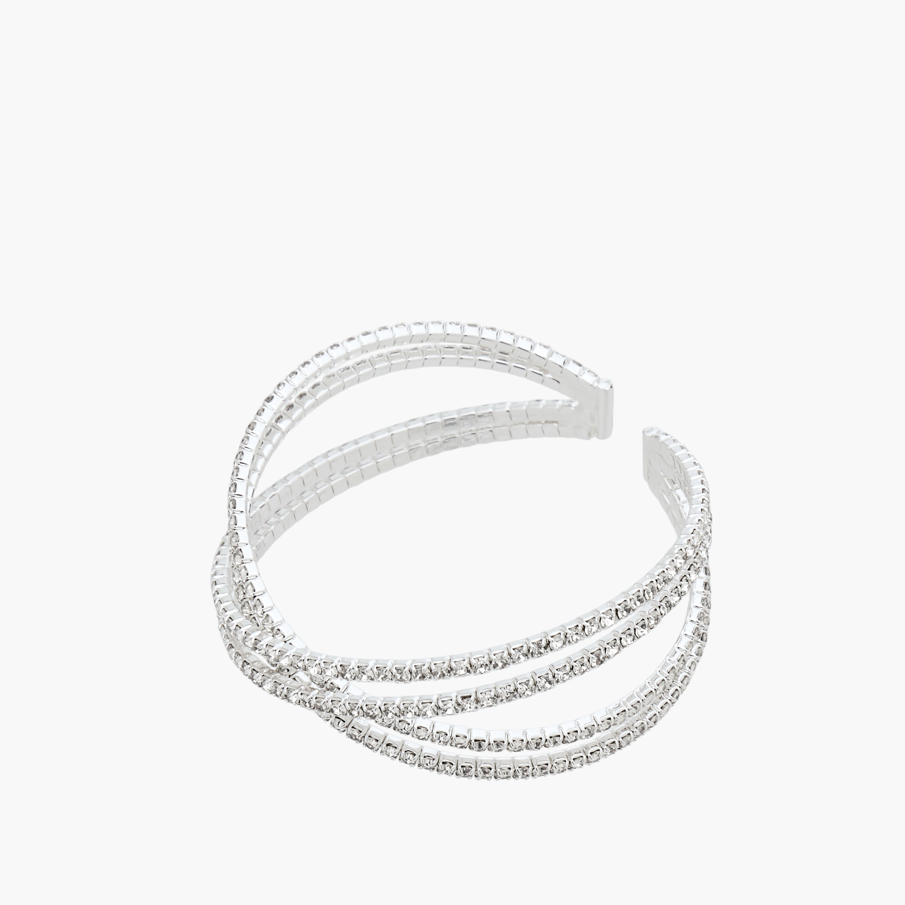 Gloo Silver Finish Embellished Cuff Bracelet-women-watchesandjewellery-jewellery-banglesandbracelets-image-2