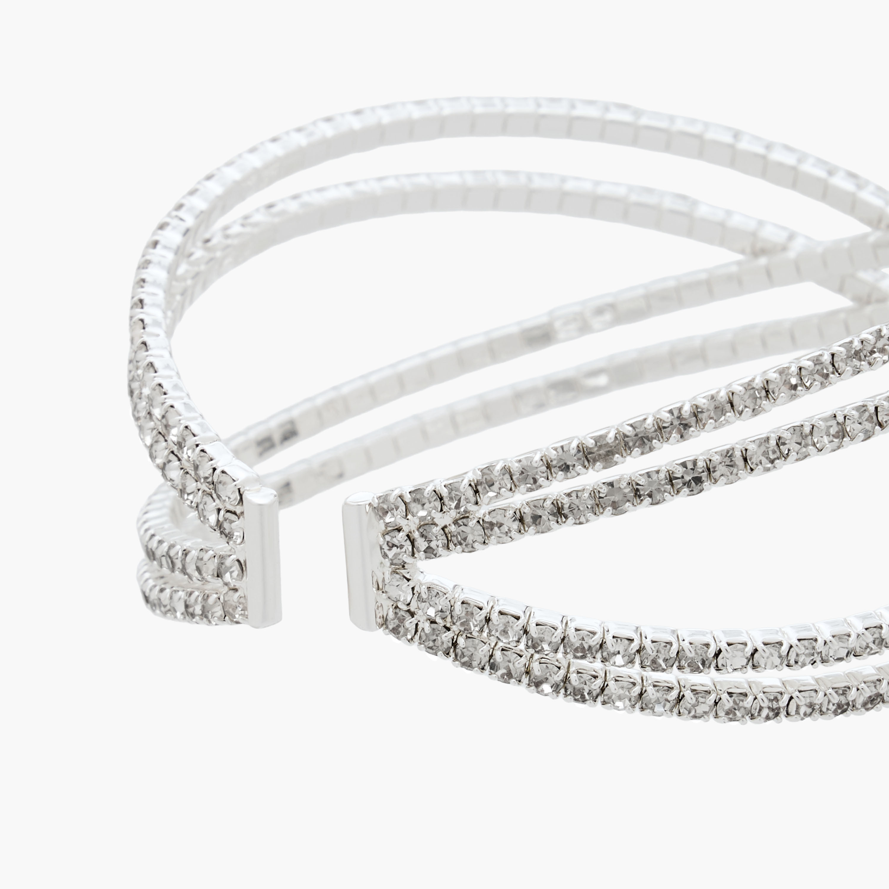 Gloo Silver Finish Embellished Cuff Bracelet-women-watchesandjewellery-jewellery-banglesandbracelets-image-4