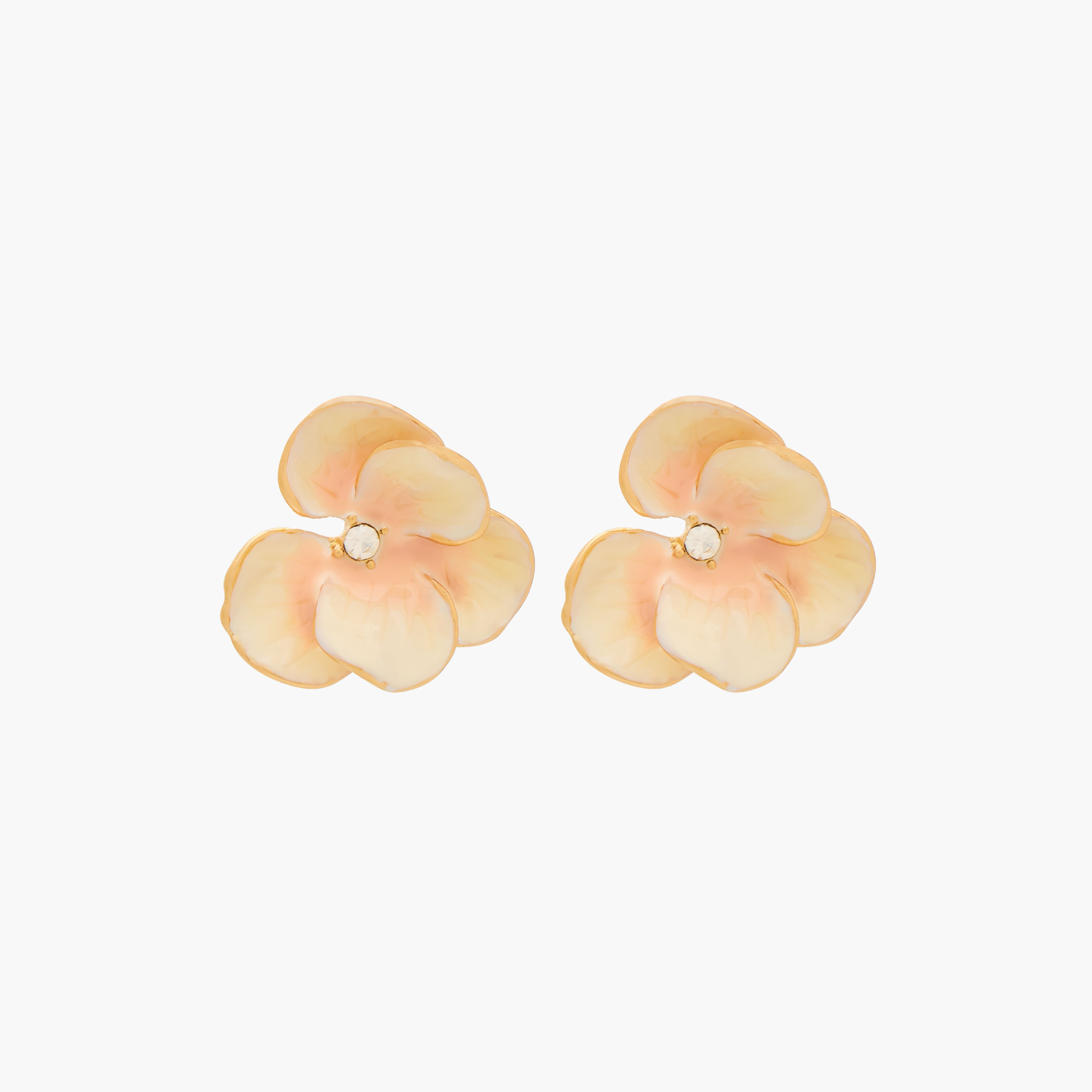 Gloo Metallic Floral Stud Earrings with Pushback Closure-women-watchesandjewellery-jewellery-earrings-image-1