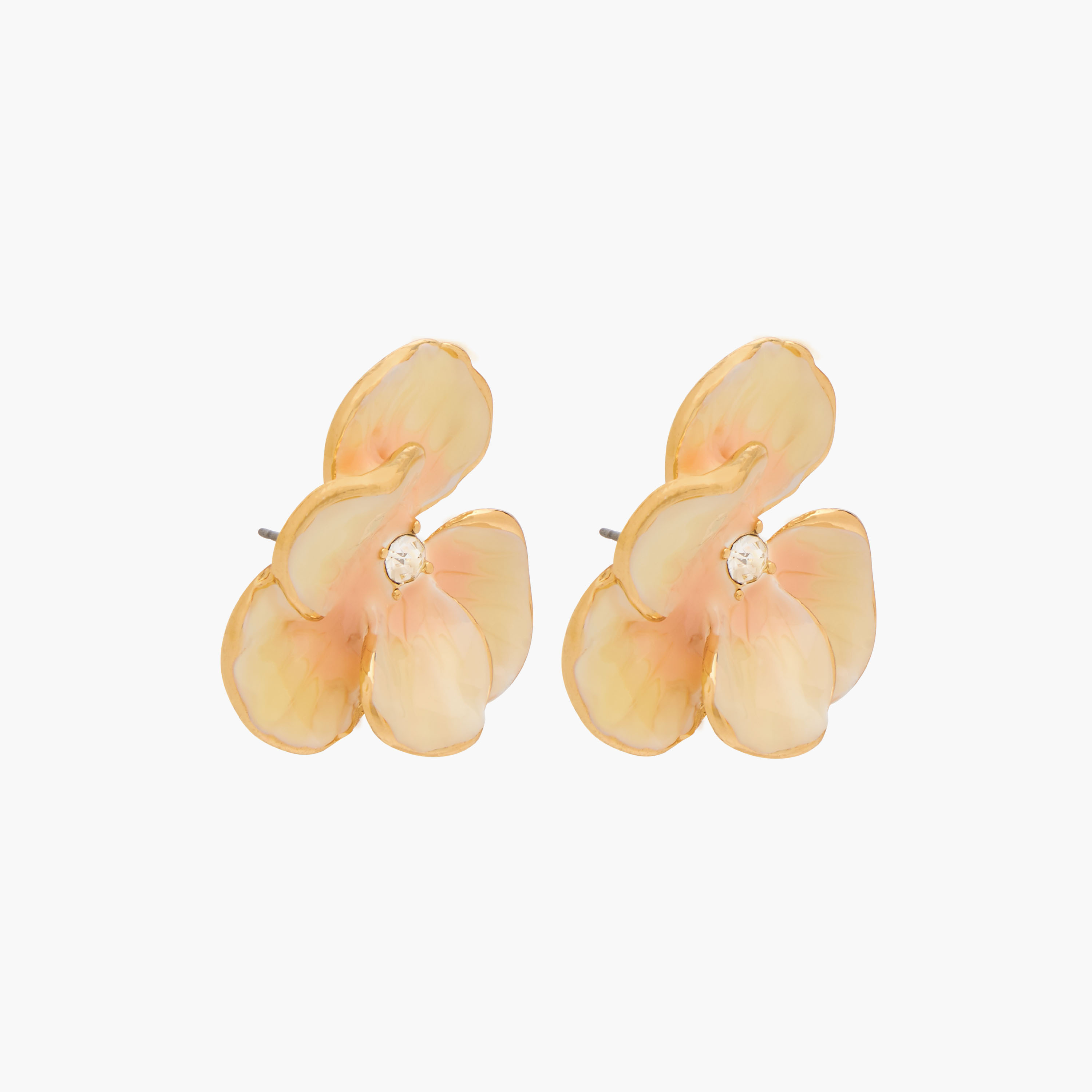 Gloo Metallic Floral Stud Earrings with Pushback Closure-women-watchesandjewellery-jewellery-earrings-image-2