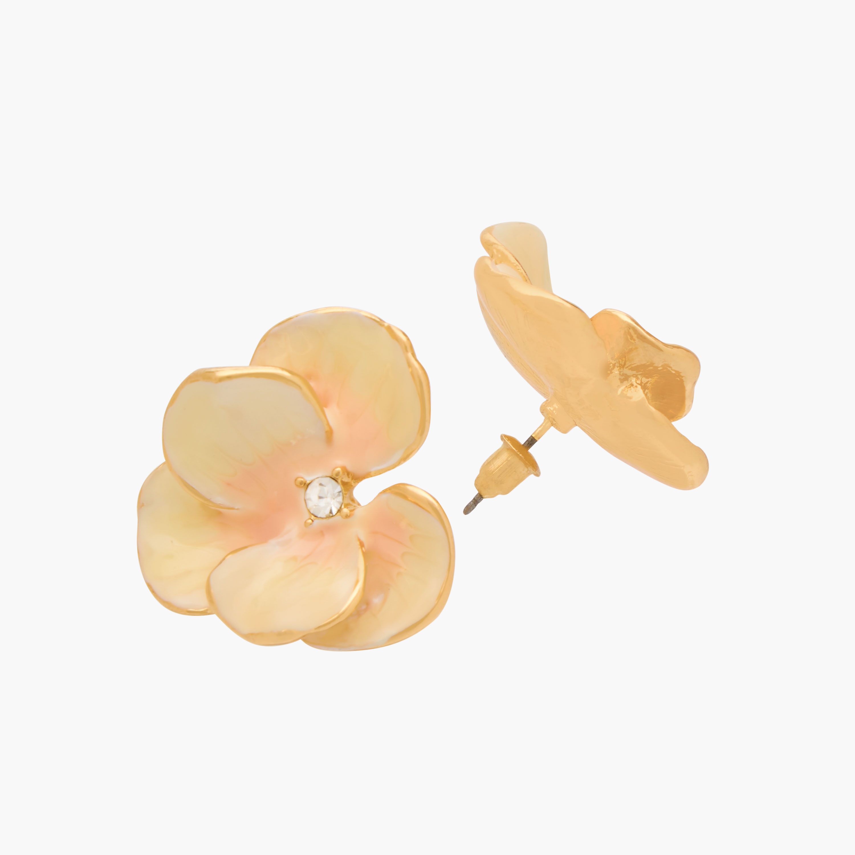 Gloo Metallic Floral Stud Earrings with Pushback Closure-women-watchesandjewellery-jewellery-earrings-image-4