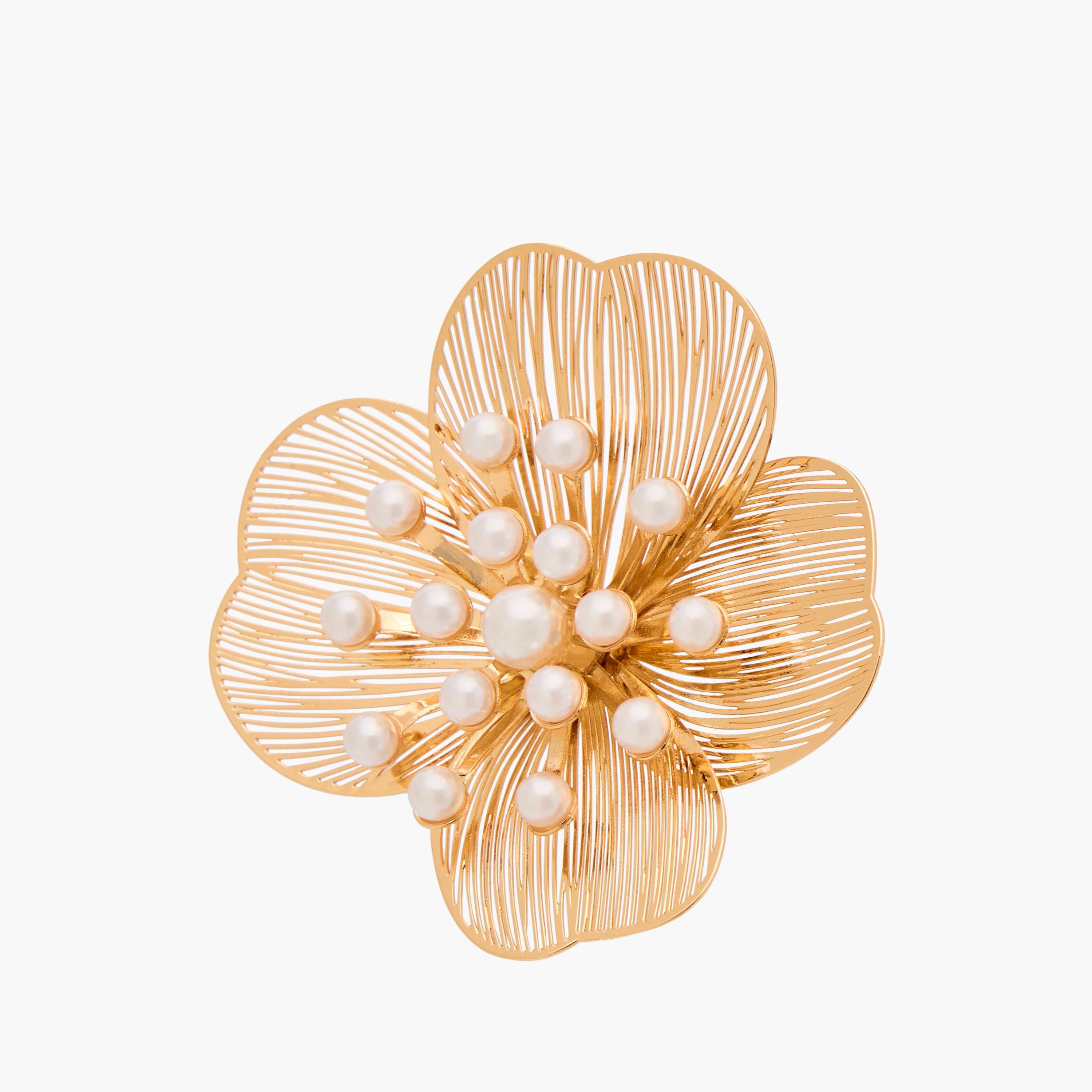 Gloo Metallic Floral Stud Earrings with Pushback Closure-women-watchesandjewellery-jewellery-earrings-image-3