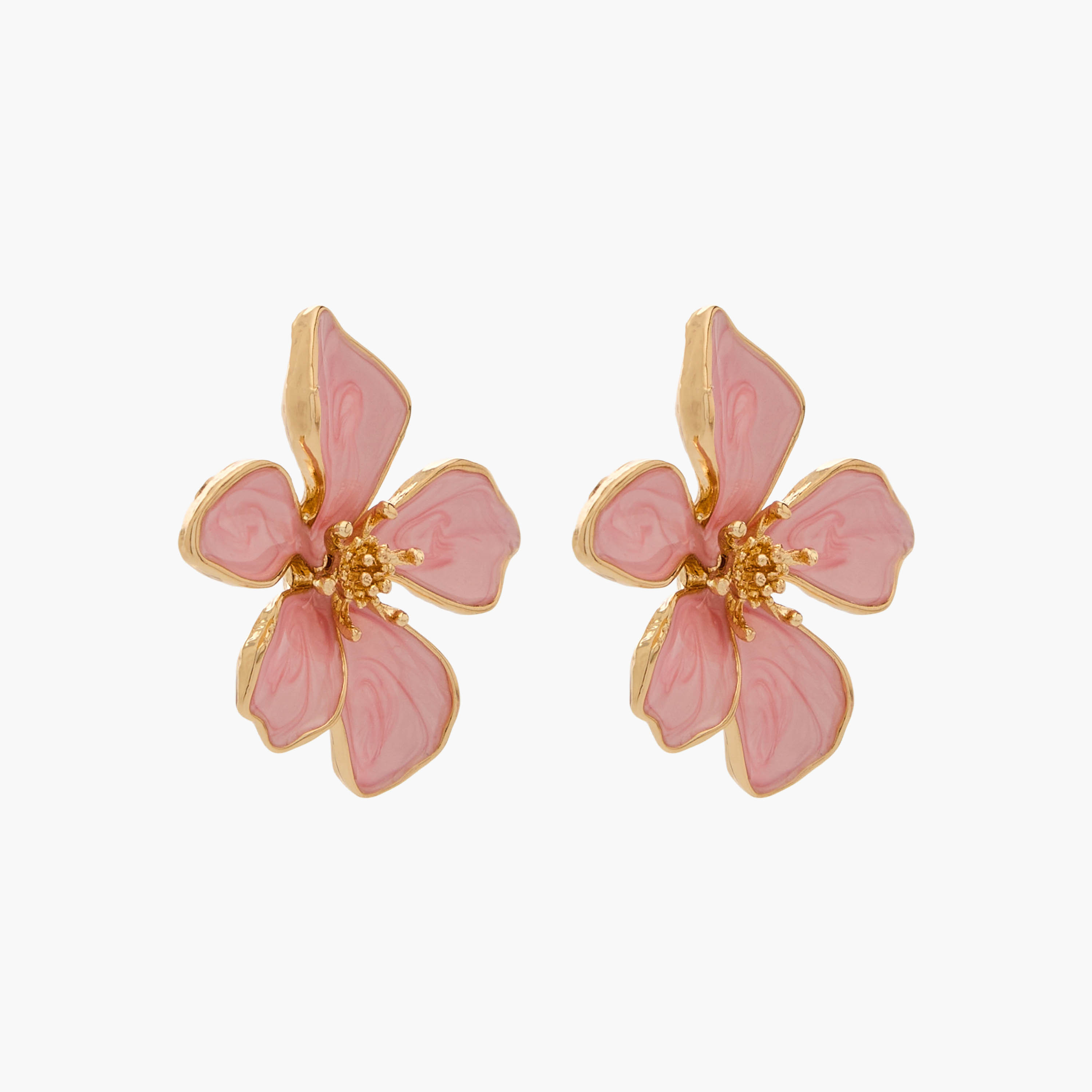 Gloo Metallic Floral Stud Earrings with Pushback Closure-women-watchesandjewellery-jewellery-earrings-image-2