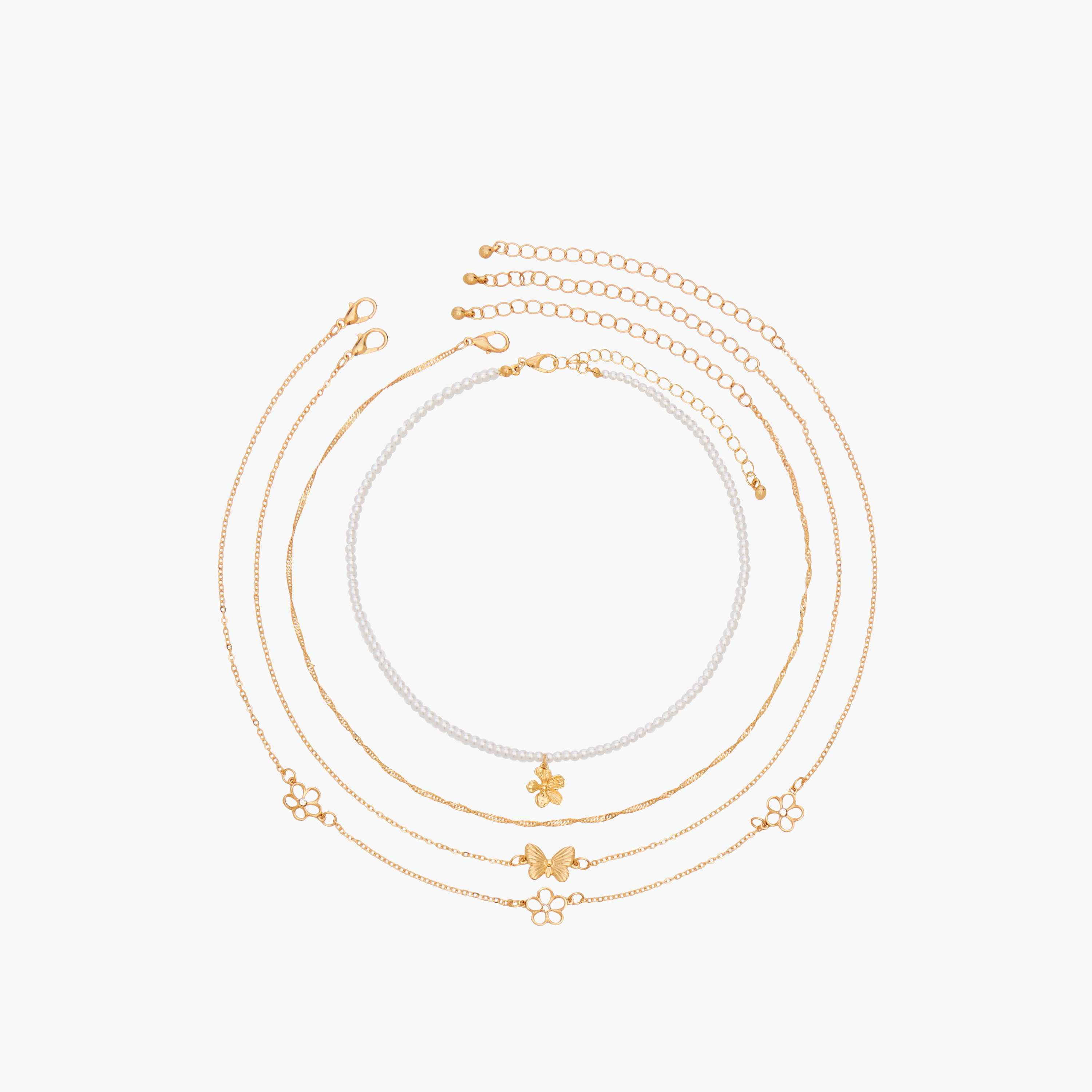 أعقاد سلسلة ميتاليك من جلو - عبوة 4 قطع-women-watchesandjewellery-jewellery-necklacesandpendants-image-1