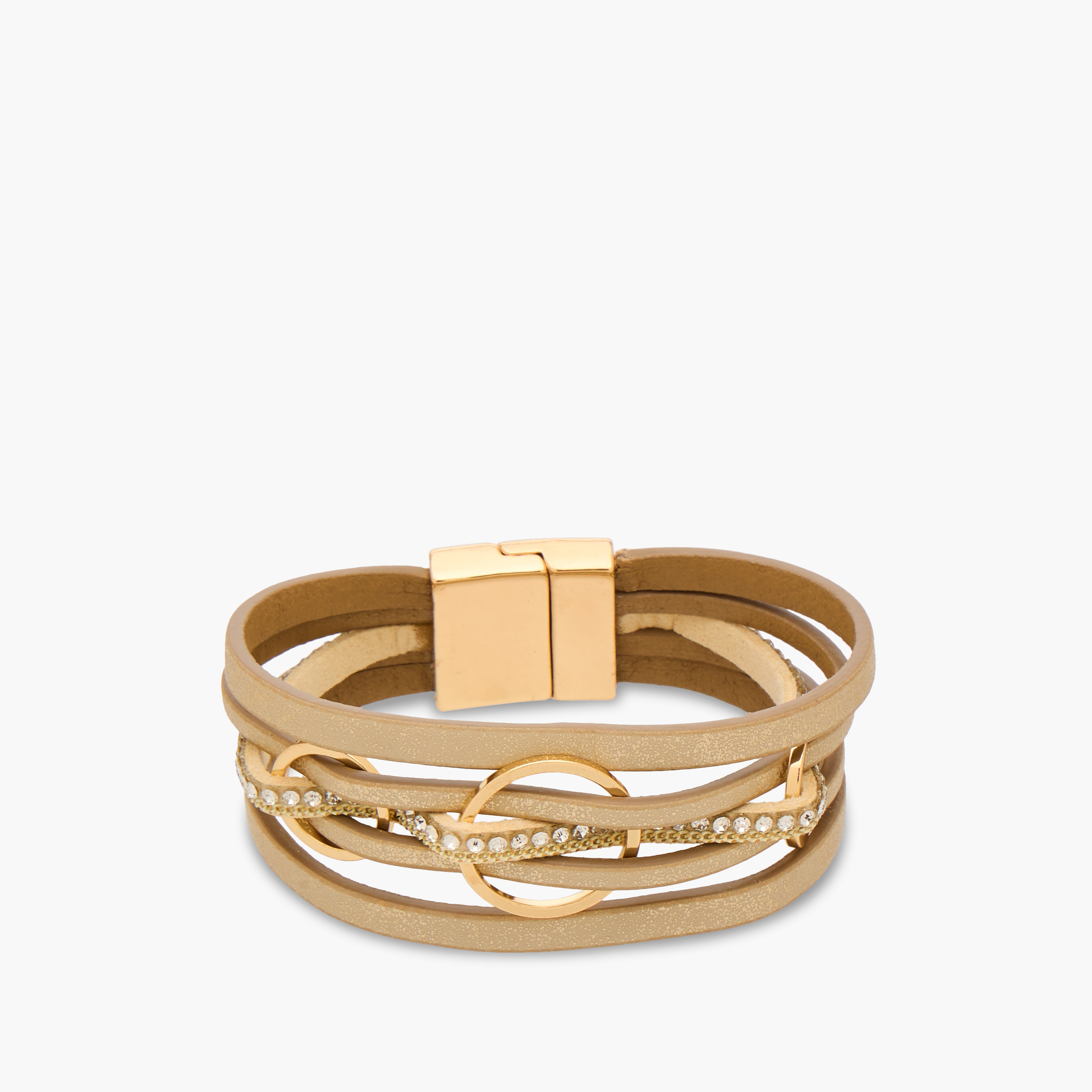 Gloo Metallic Embellished Layered Bracelet-women-watchesandjewellery-jewellery-banglesandbracelets-image-1