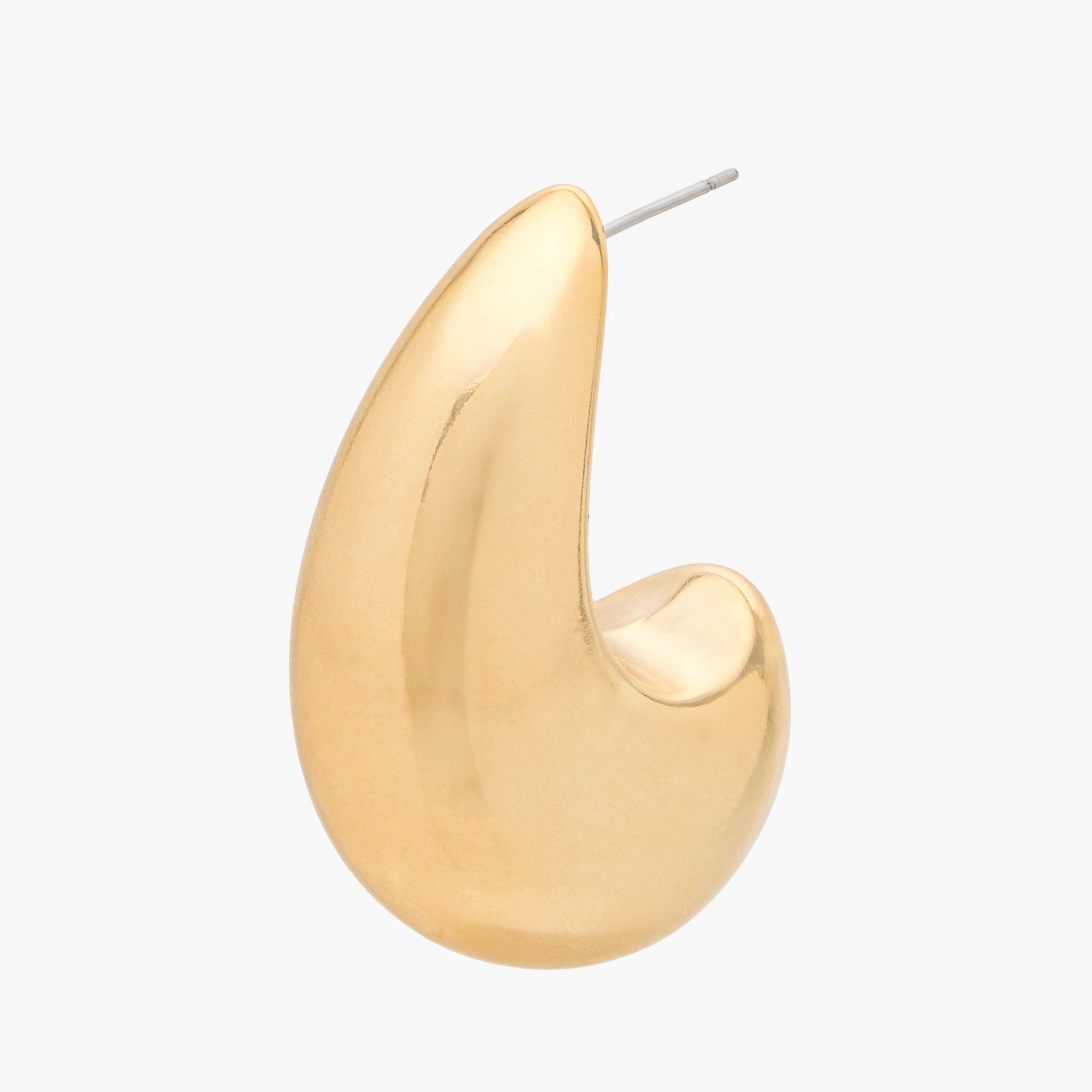 Gloo Gold Finish Chunky Hoop Earrings with Pushback Closure-women-watchesandjewellery-jewellery-earrings-image-3