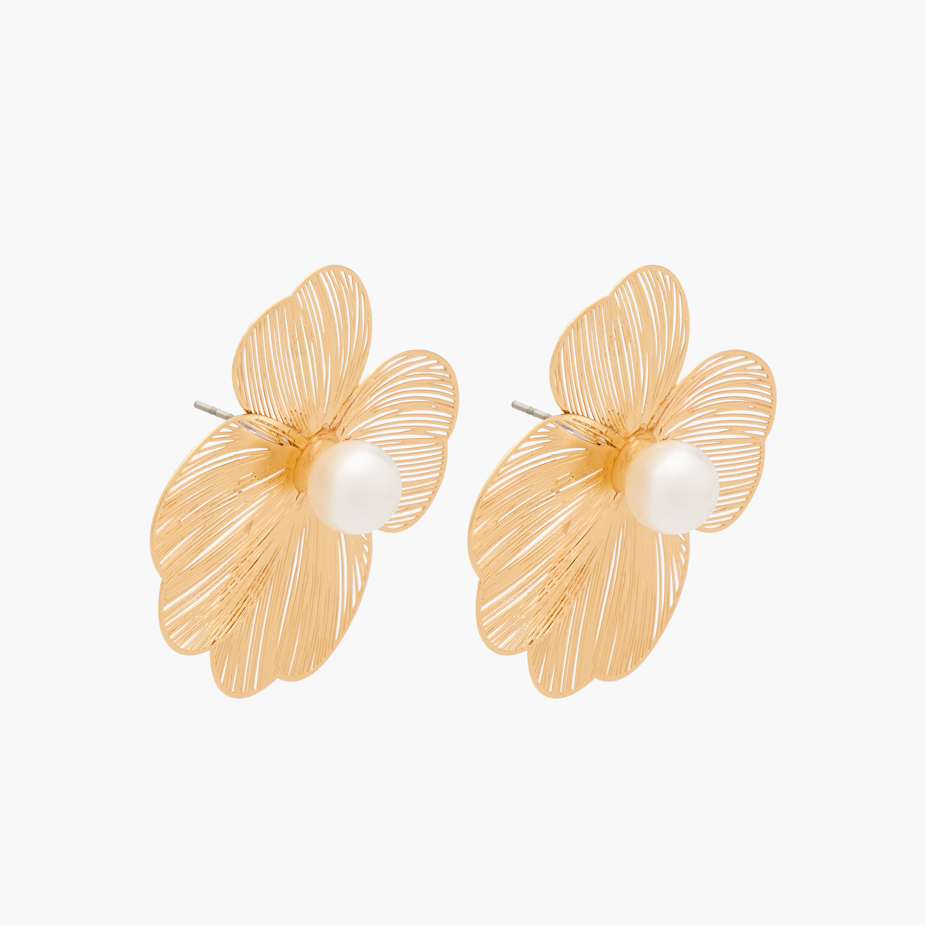 Gloo Gold Finish Floral Shape Stud Earrings with Pushback Closure-women-watchesandjewellery-jewellery-earrings-image-2
