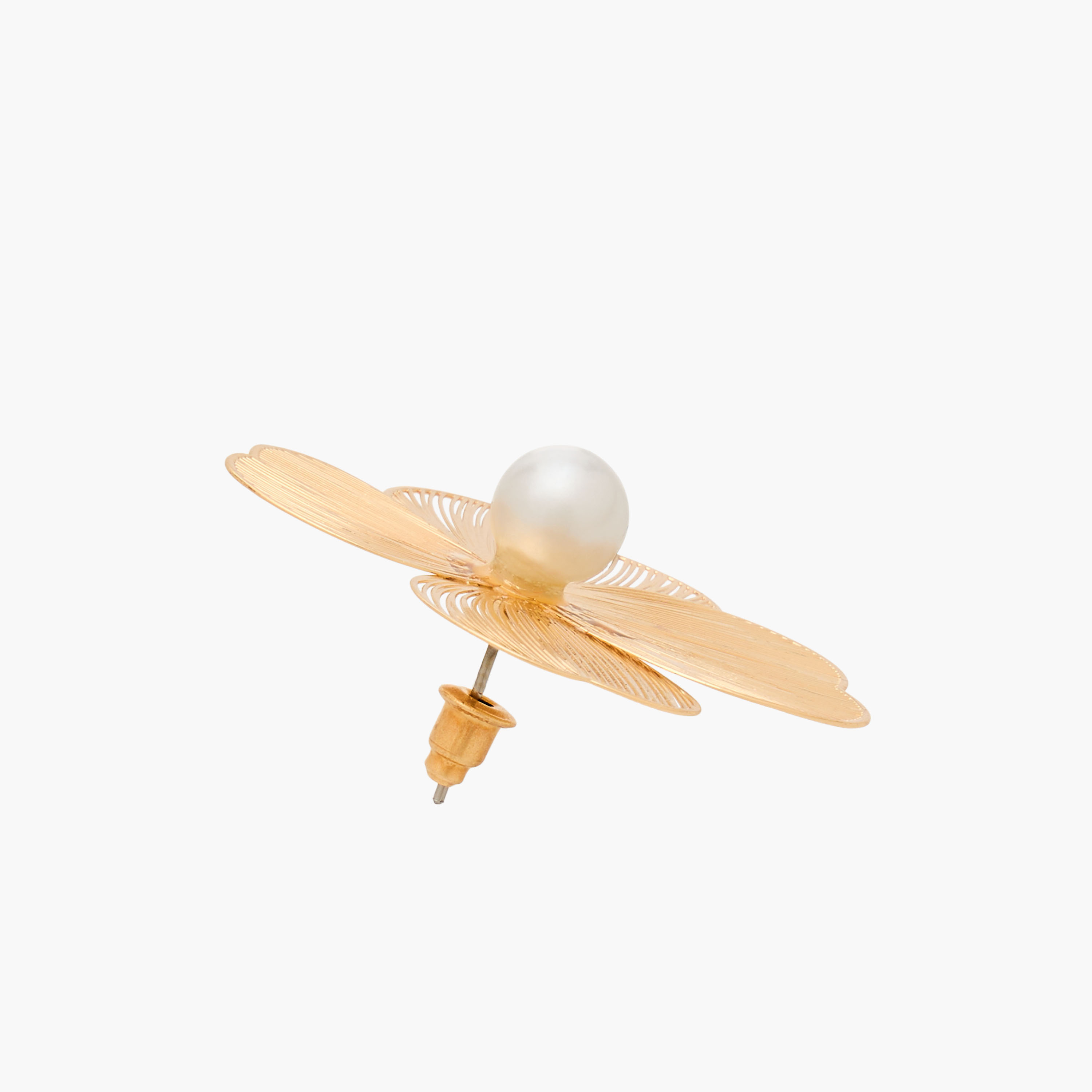 Gloo Gold Finish Floral Shape Stud Earrings with Pushback Closure-women-watchesandjewellery-jewellery-earrings-image-4