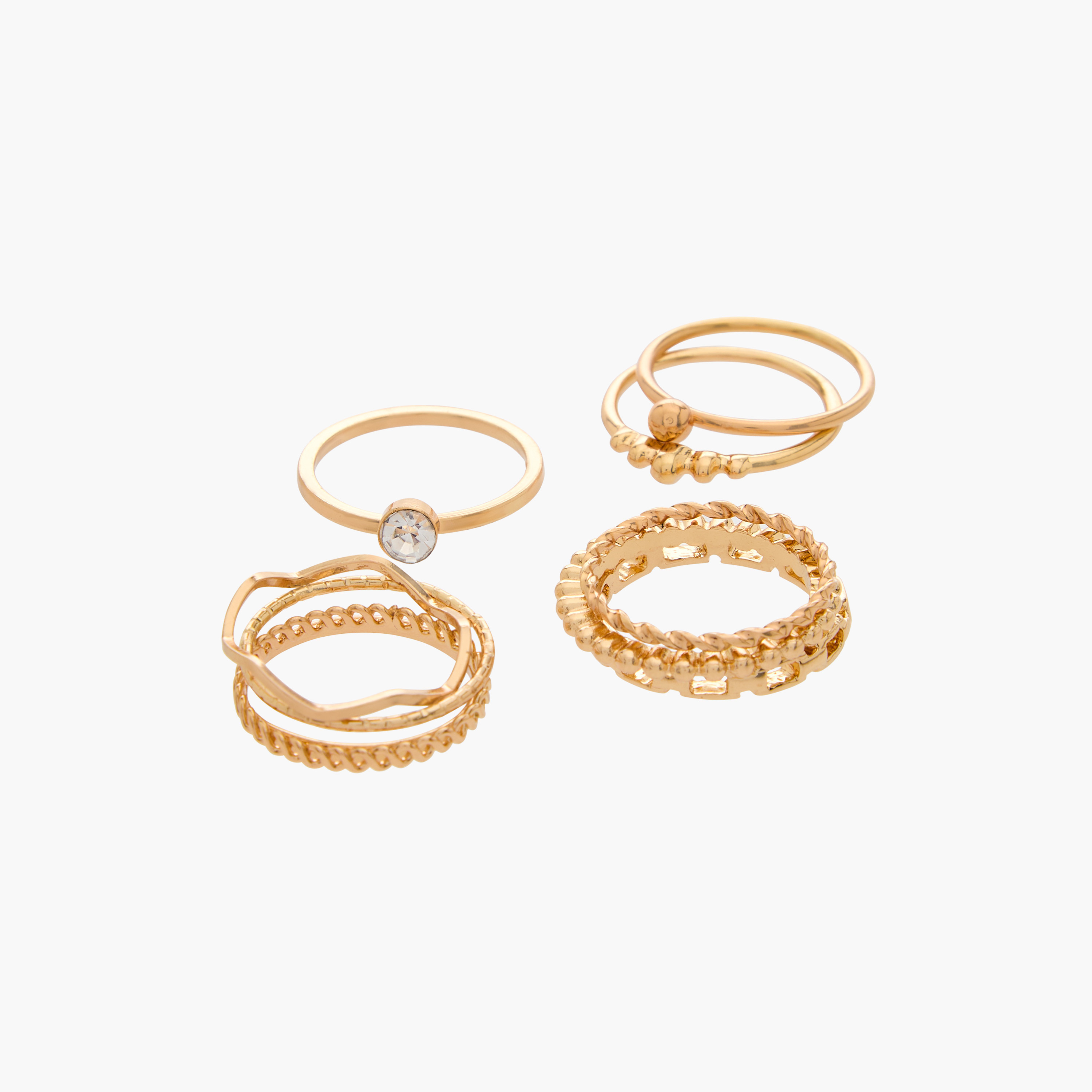 Pack of 10 Assorted Metallic Ring-women-watchesandjewellery-jewellery-rings-image-2