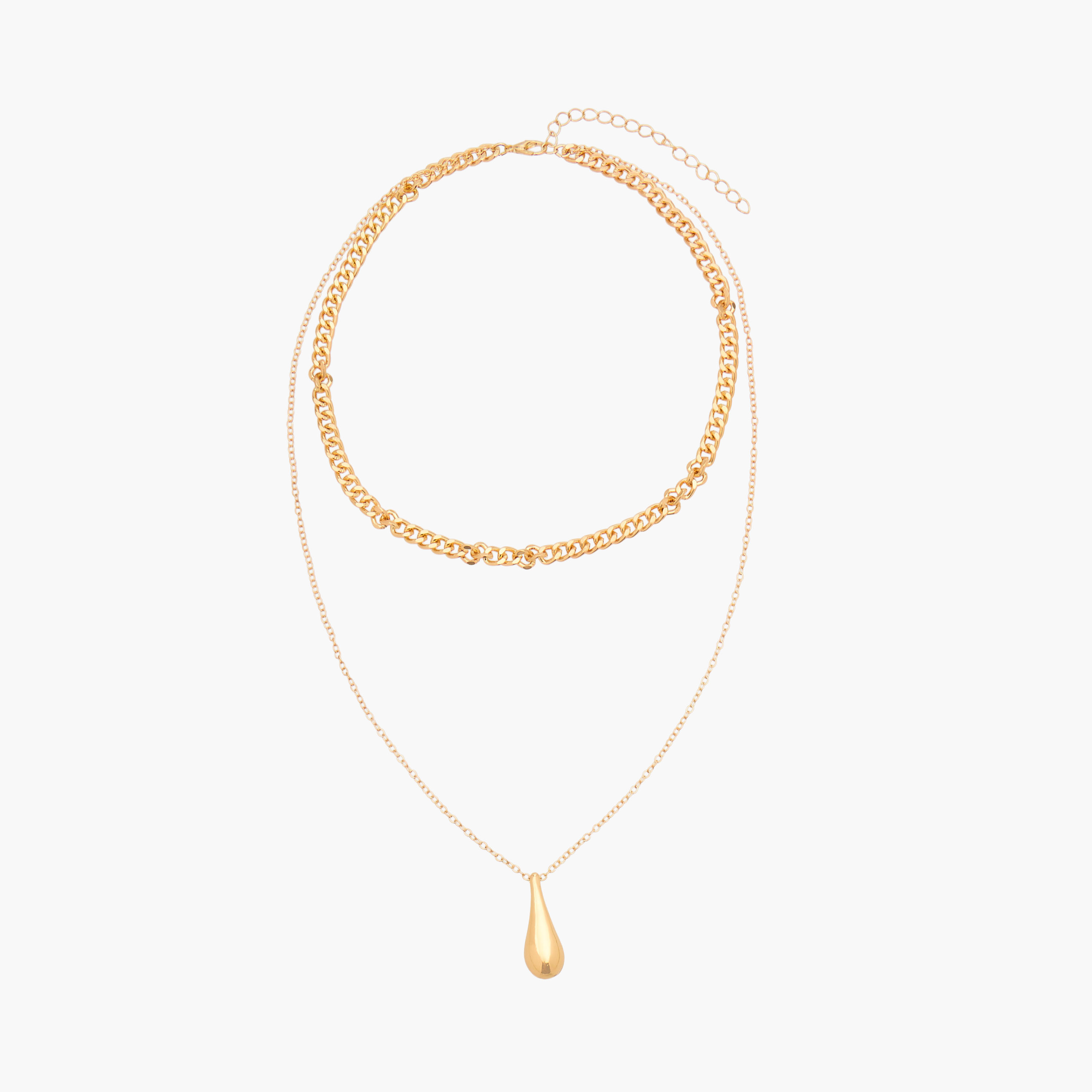 عقد معدن متعدد الطبقات بدلاية دمعة-women-watchesandjewellery-jewellery-necklacesandpendants-image-1