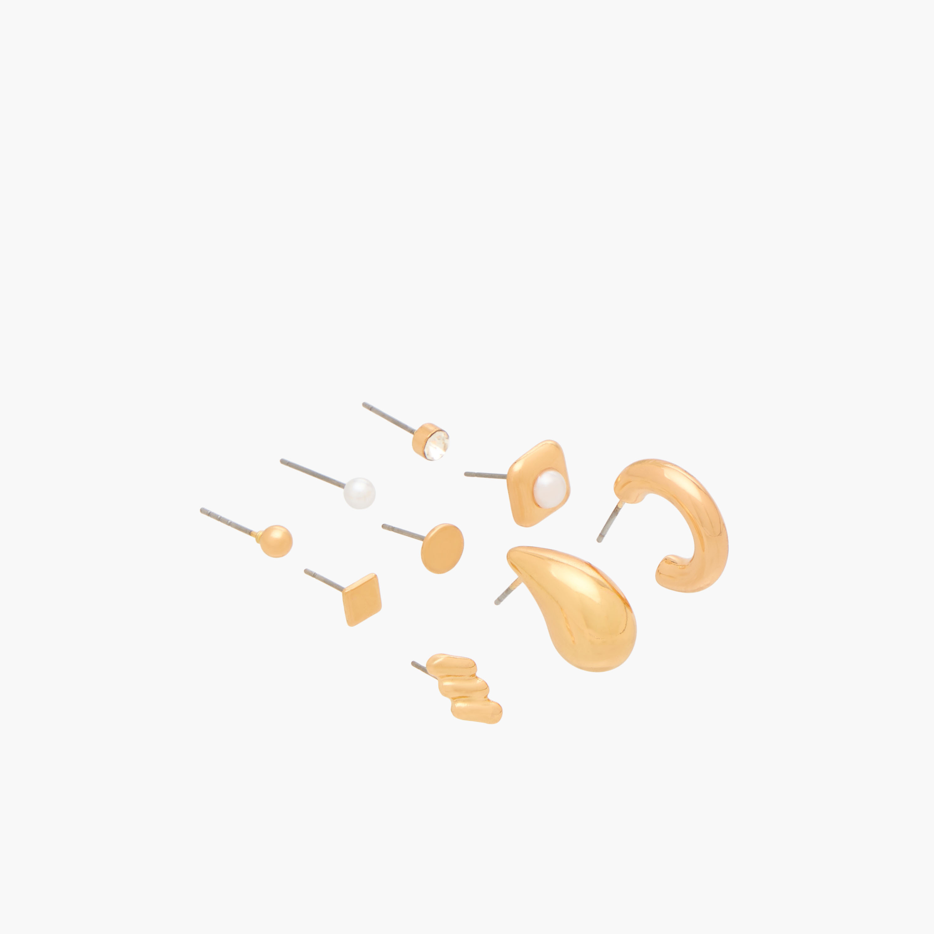 Gloo Pack of 9 Gold Finish Assorted Earrings with Pushback Closure-women-watchesandjewellery-jewellery-earrings-image-2