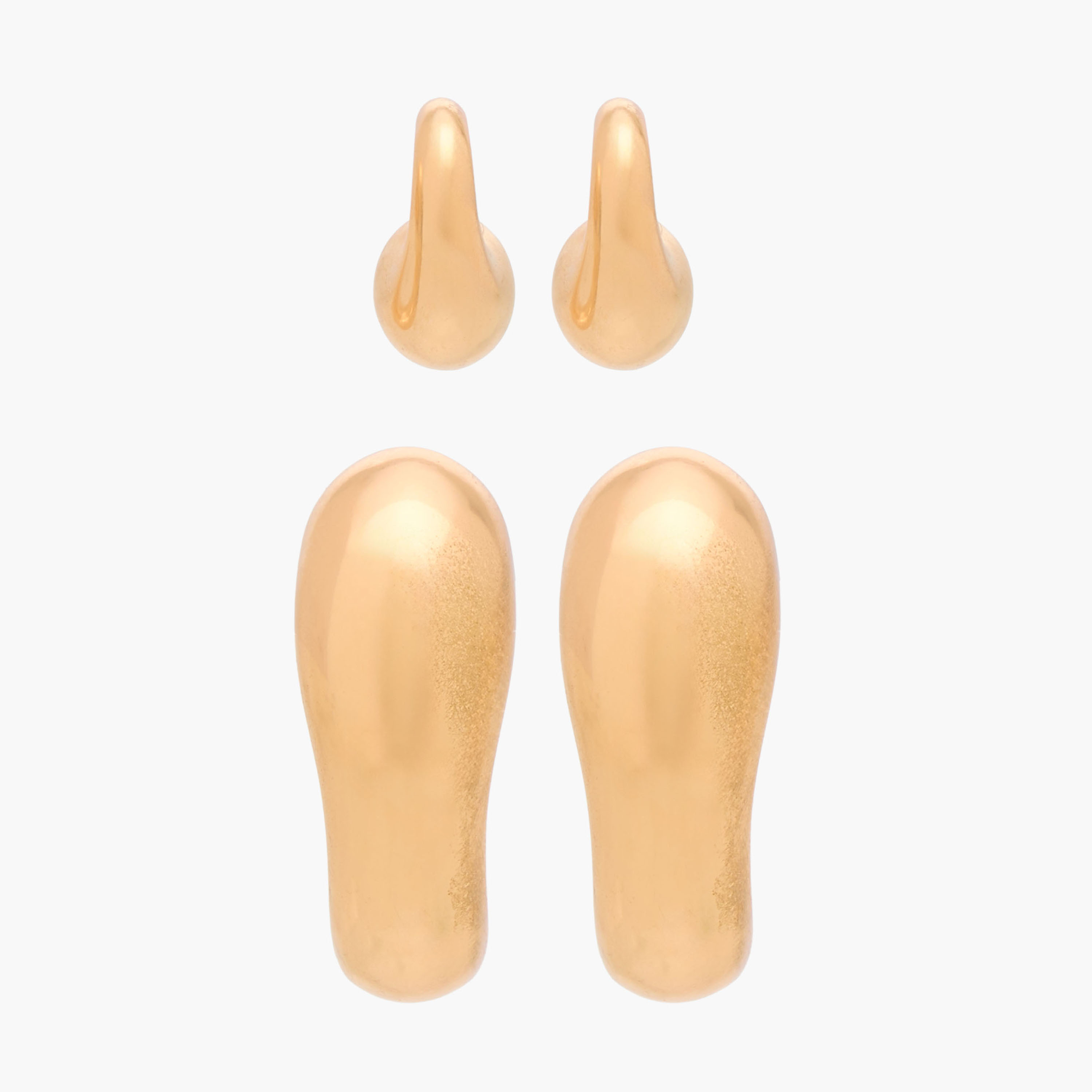 Gloo Pack of 2 Gold Finish Chunky Hoop Earrings with Pushback Closure-women-watchesandjewellery-jewellery-earrings-image-1