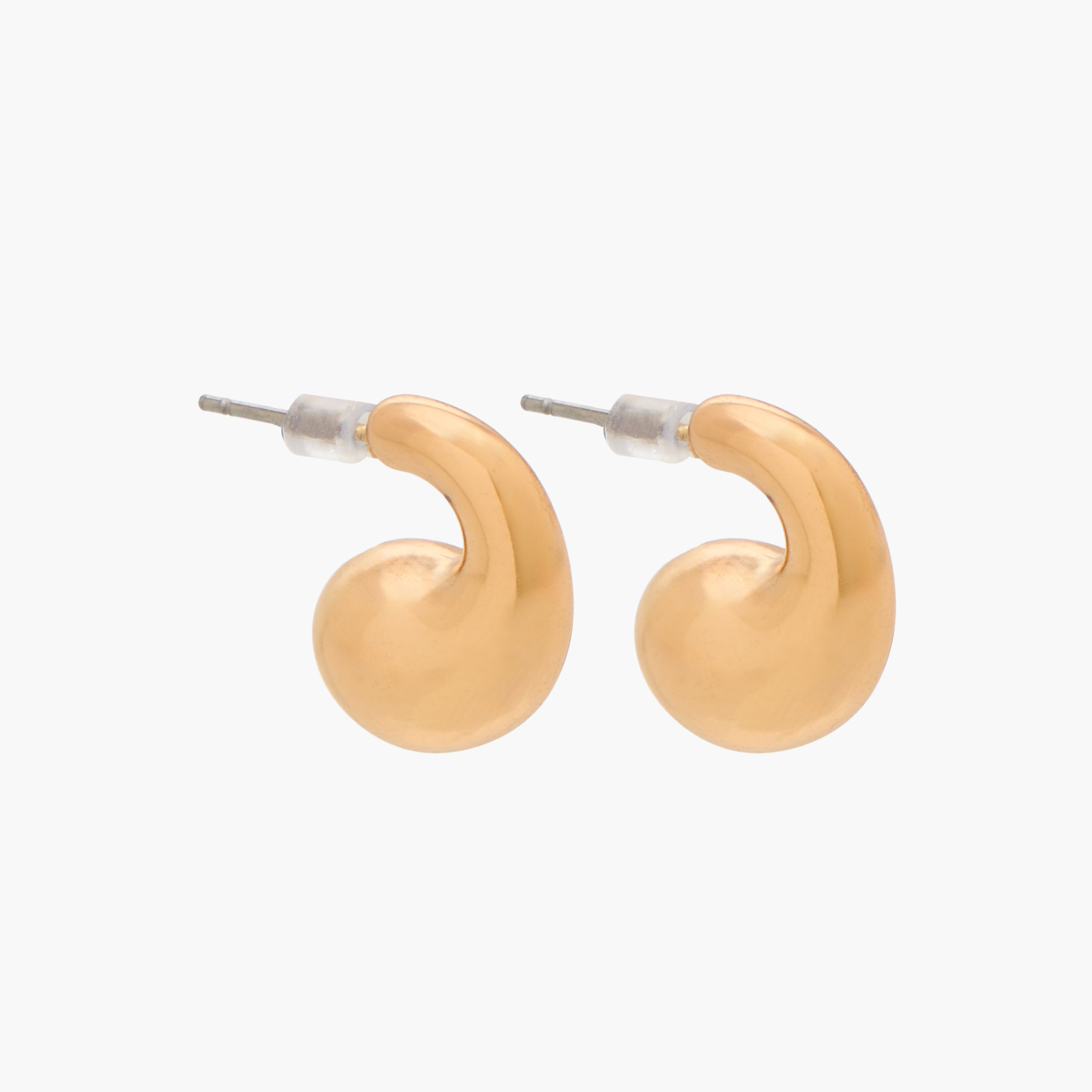 Gloo Pack of 2 Gold Finish Chunky Hoop Earrings with Pushback Closure-women-watchesandjewellery-jewellery-earrings-image-3