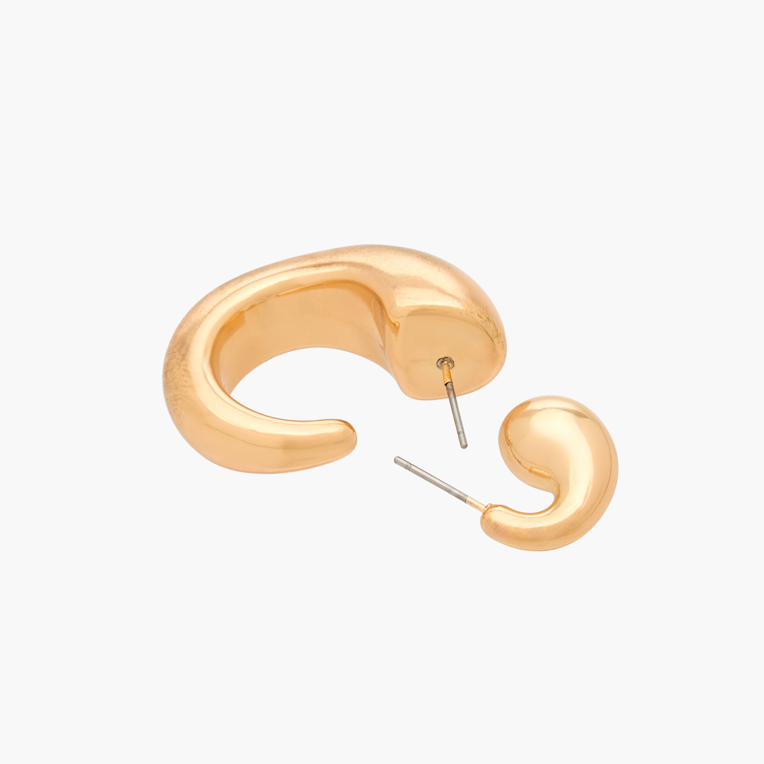 Gloo Pack of 2 Gold Finish Chunky Hoop Earrings with Pushback Closure-women-watchesandjewellery-jewellery-earrings-image-4