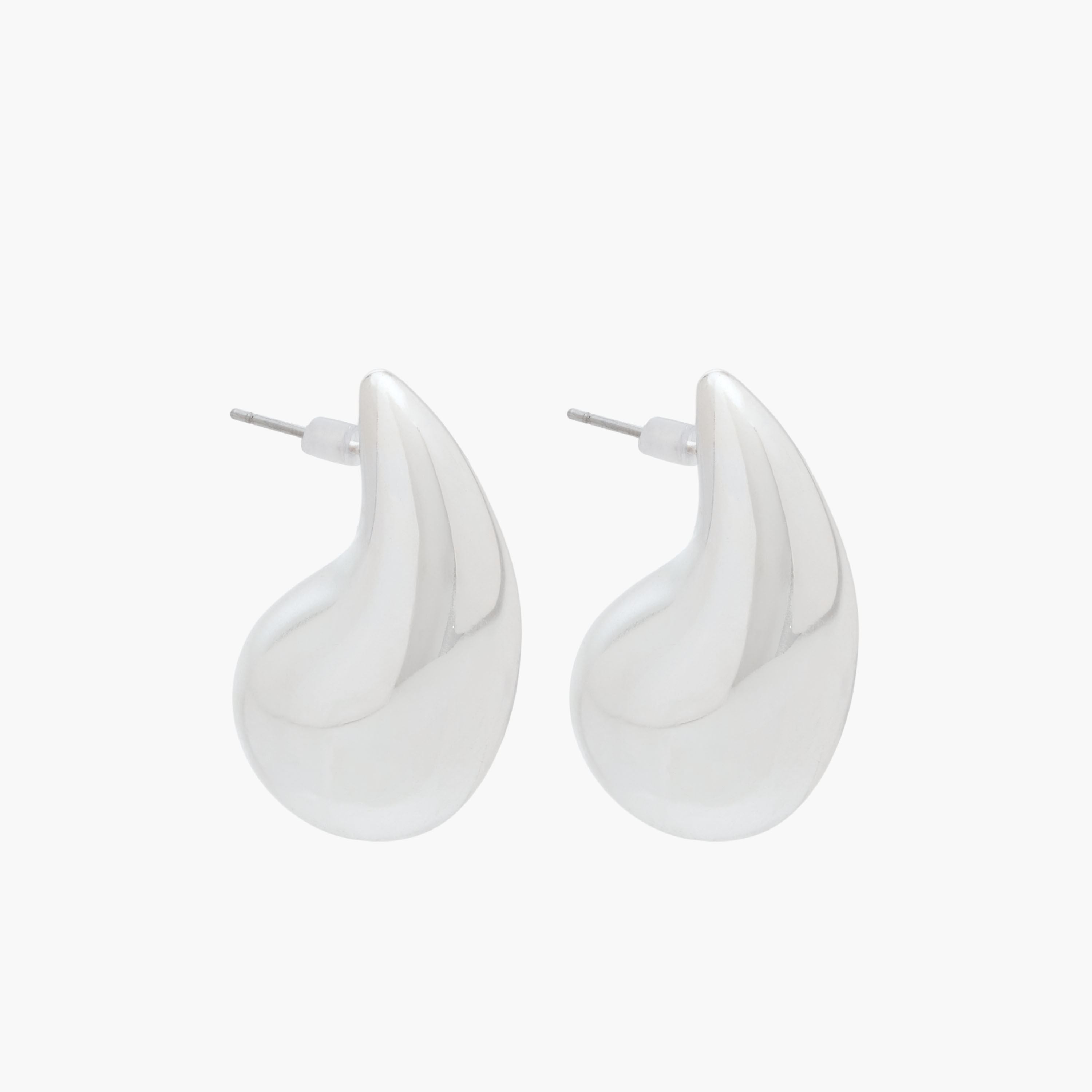 Gloo Pack of 2 Silver Finish Hoop Earrings with Pushback Closure-women-watchesandjewellery-jewellery-earrings-image-2