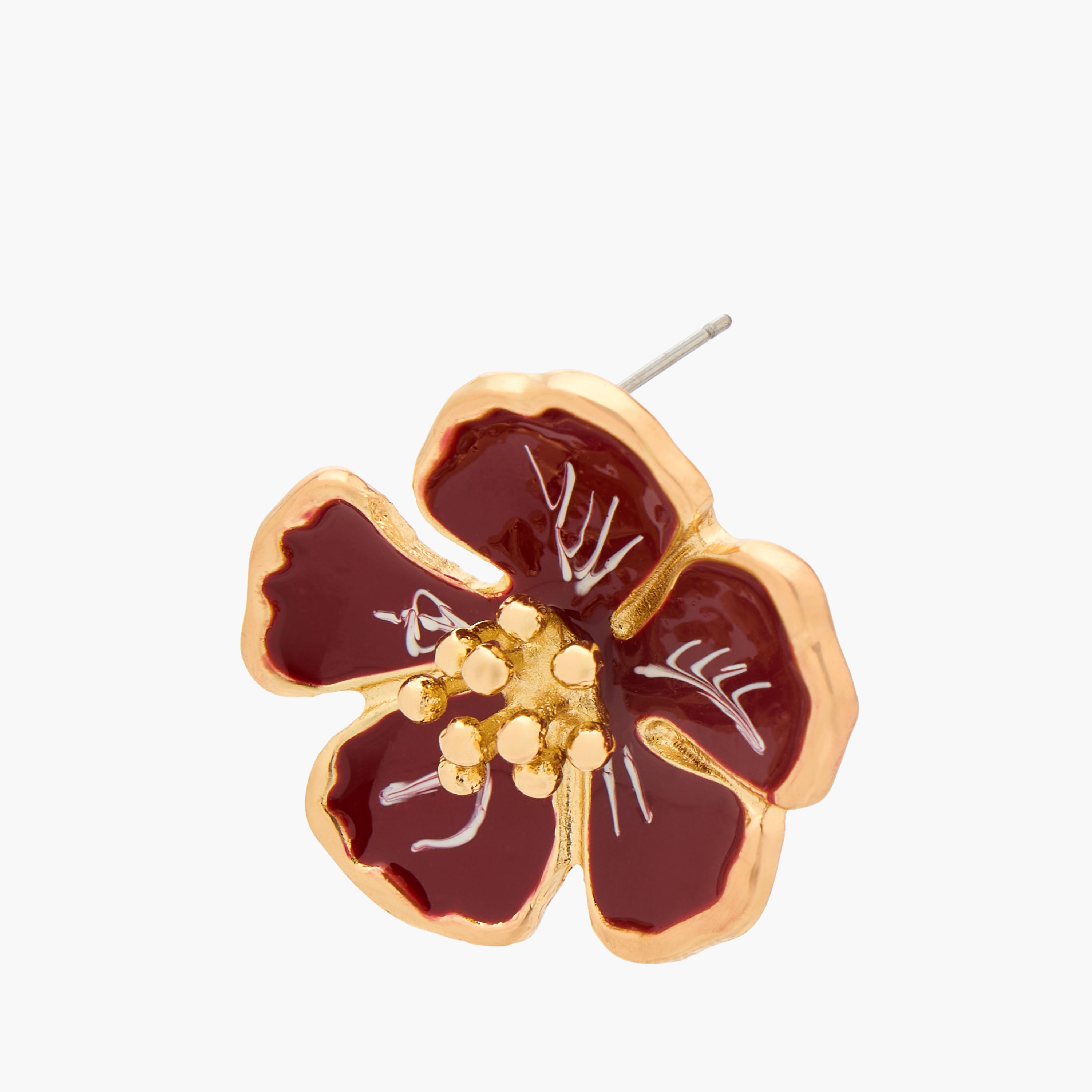 Gloo Gold Finish Floral Enamel Earrings with Pushback Closure-women-watchesandjewellery-jewellery-earrings-image-3