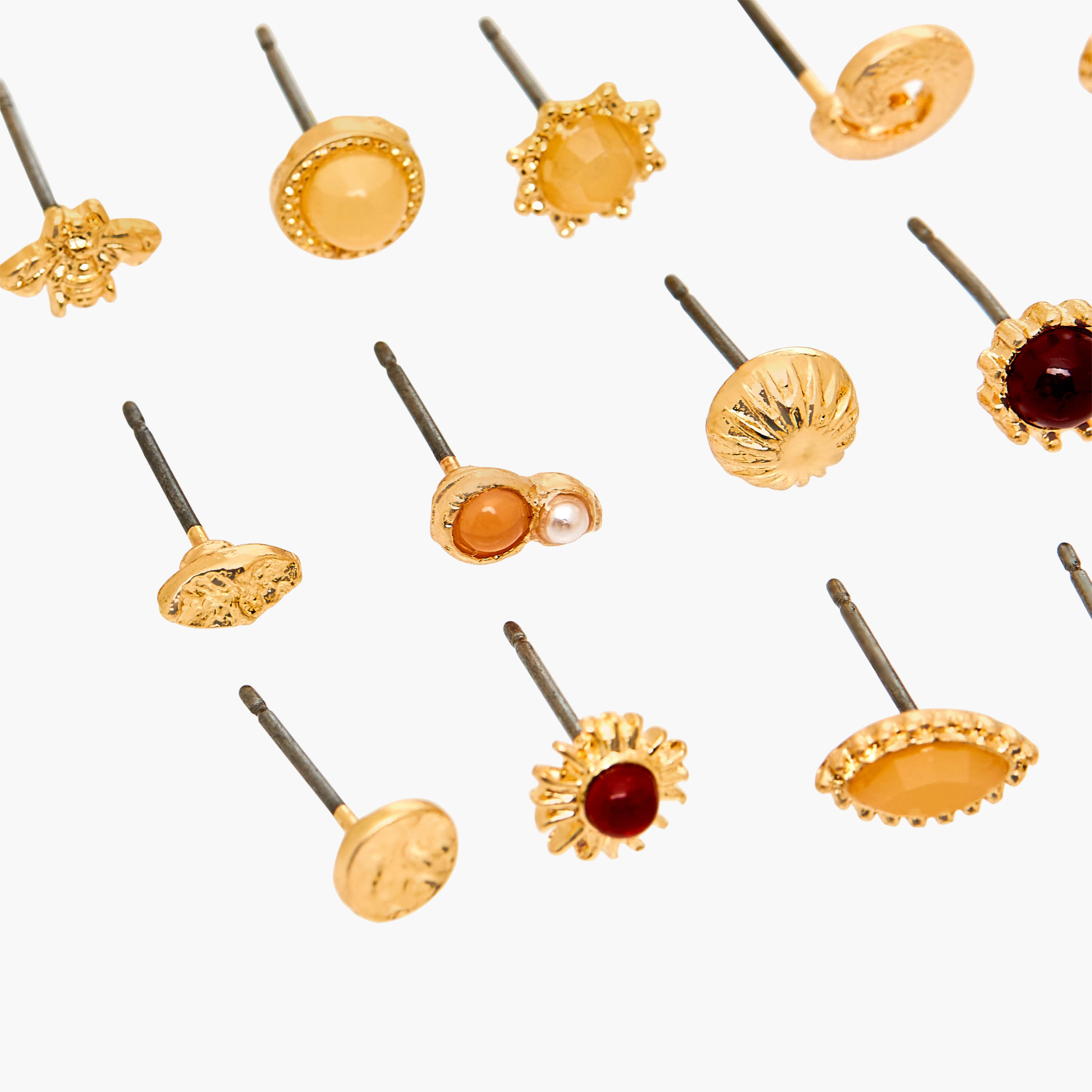 Pack of 20 Gold Tone Stud Earrings with Pushback Closure-women-watchesandjewellery-jewellery-earrings-image-4