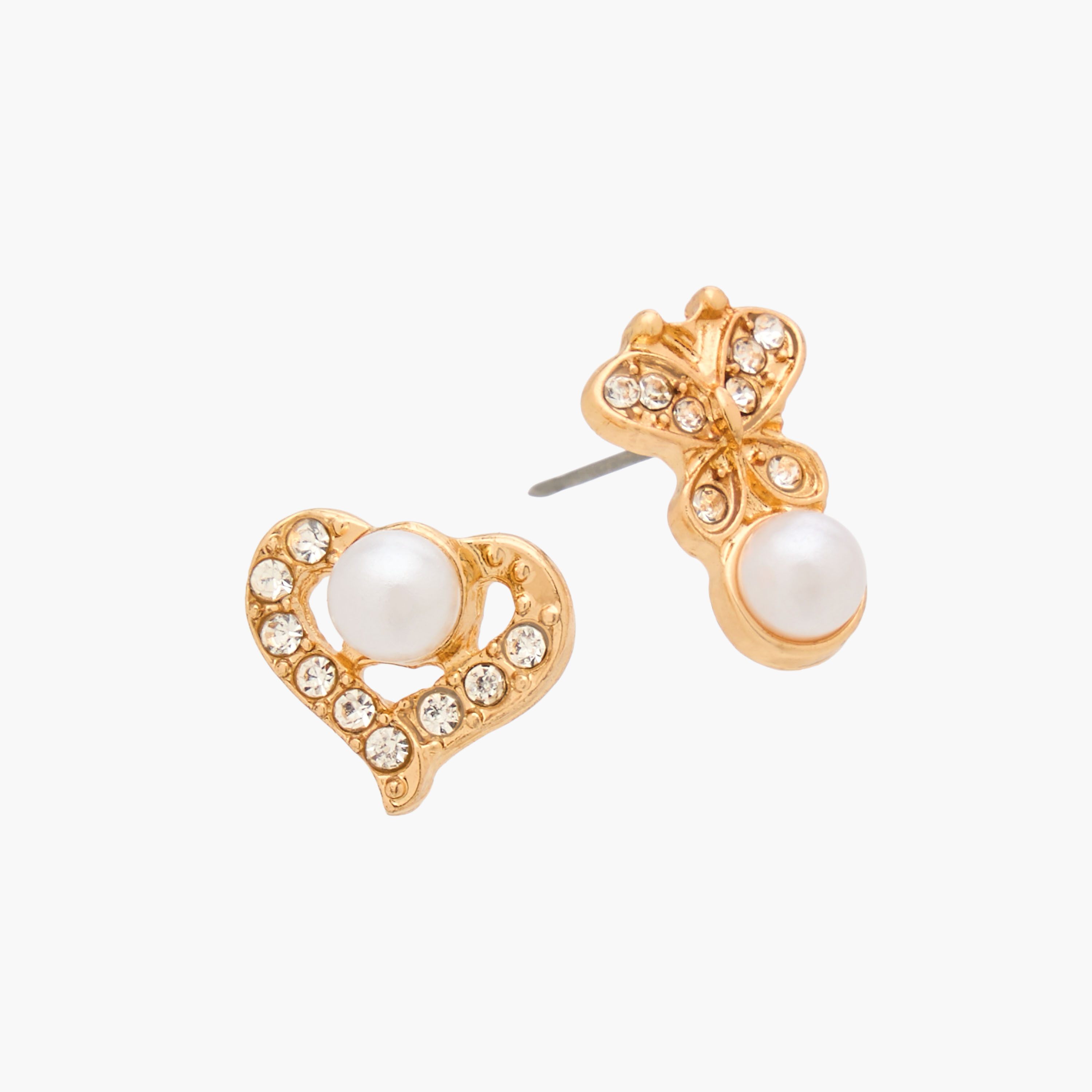 Pack of 12 Gold Finish Embellished Earrings with Pushback Closure-women-watchesandjewellery-jewellery-earrings-image-4