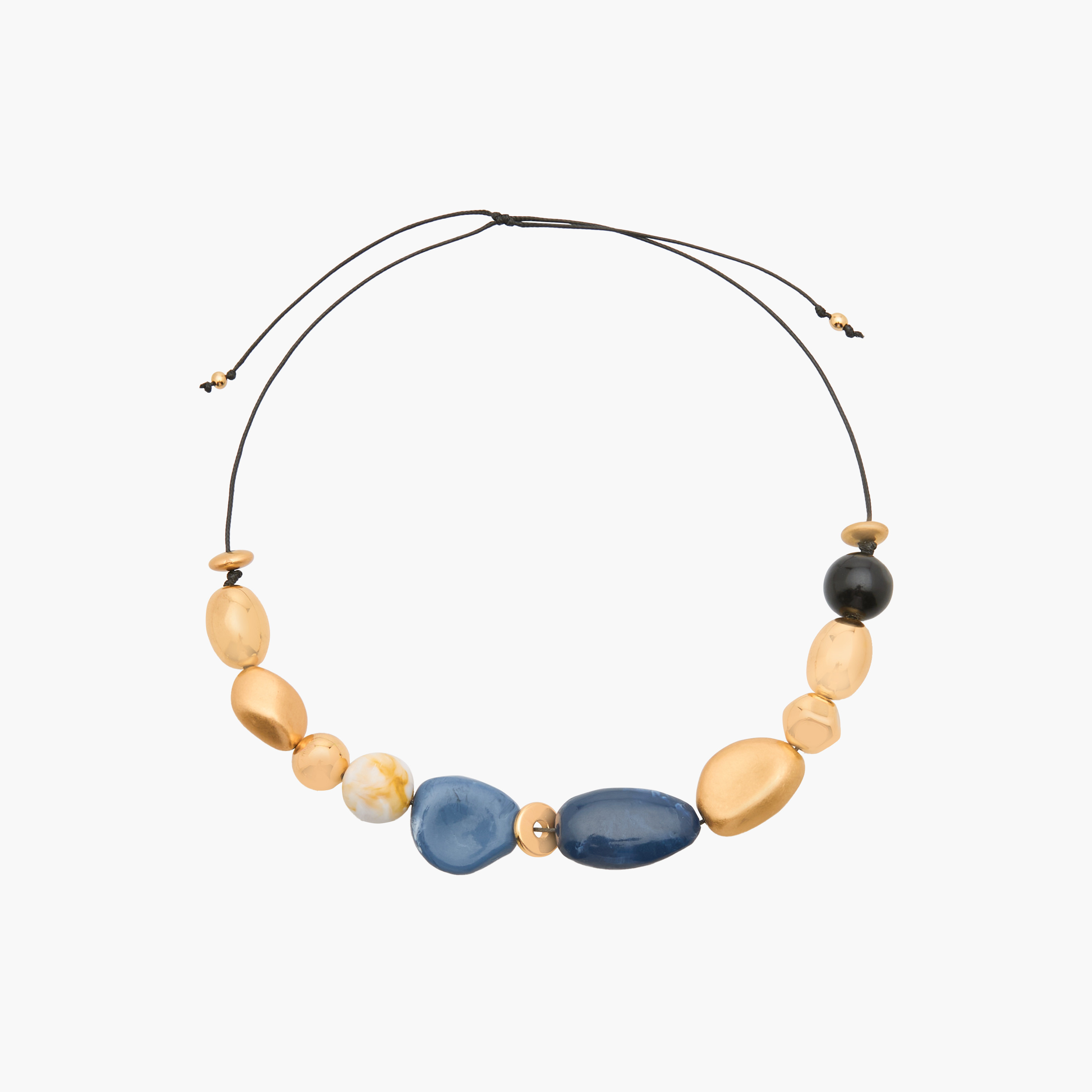 Metallic Beaded Necklace with Sliding Knot Closure-women-watchesandjewellery-jewellery-necklacesandpendants-image-1