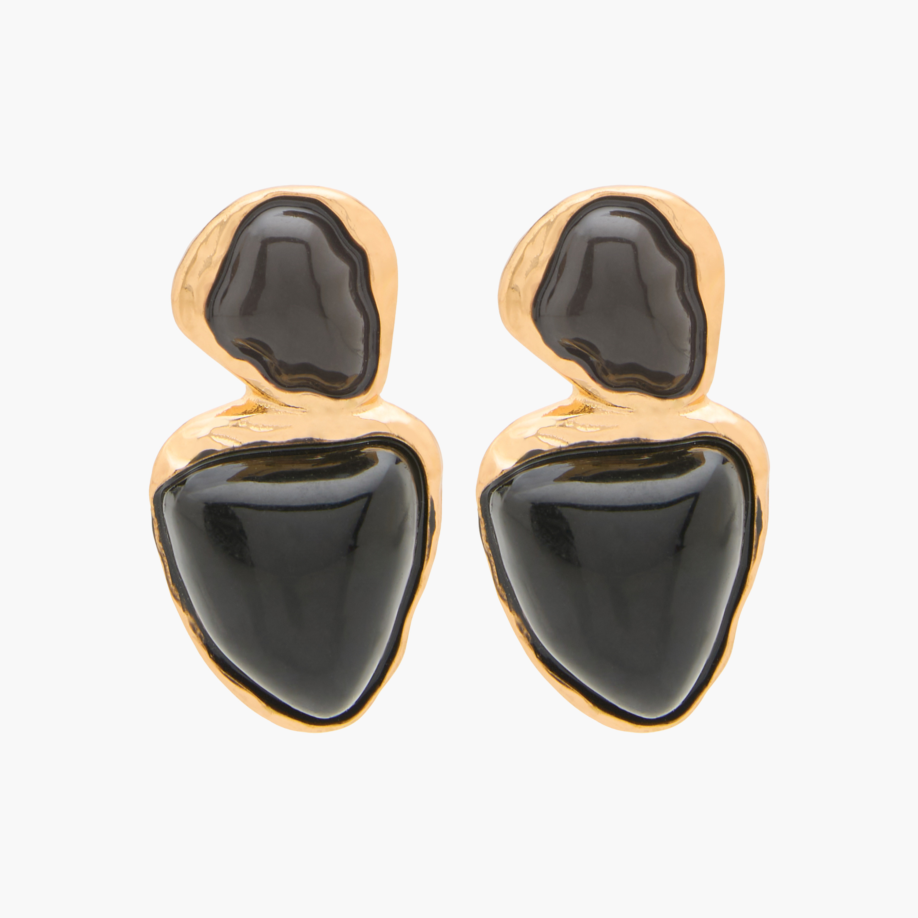 Metallic Sculpted Drop Earrings with Pushback Closure-women-watchesandjewellery-jewellery-earrings-image-1