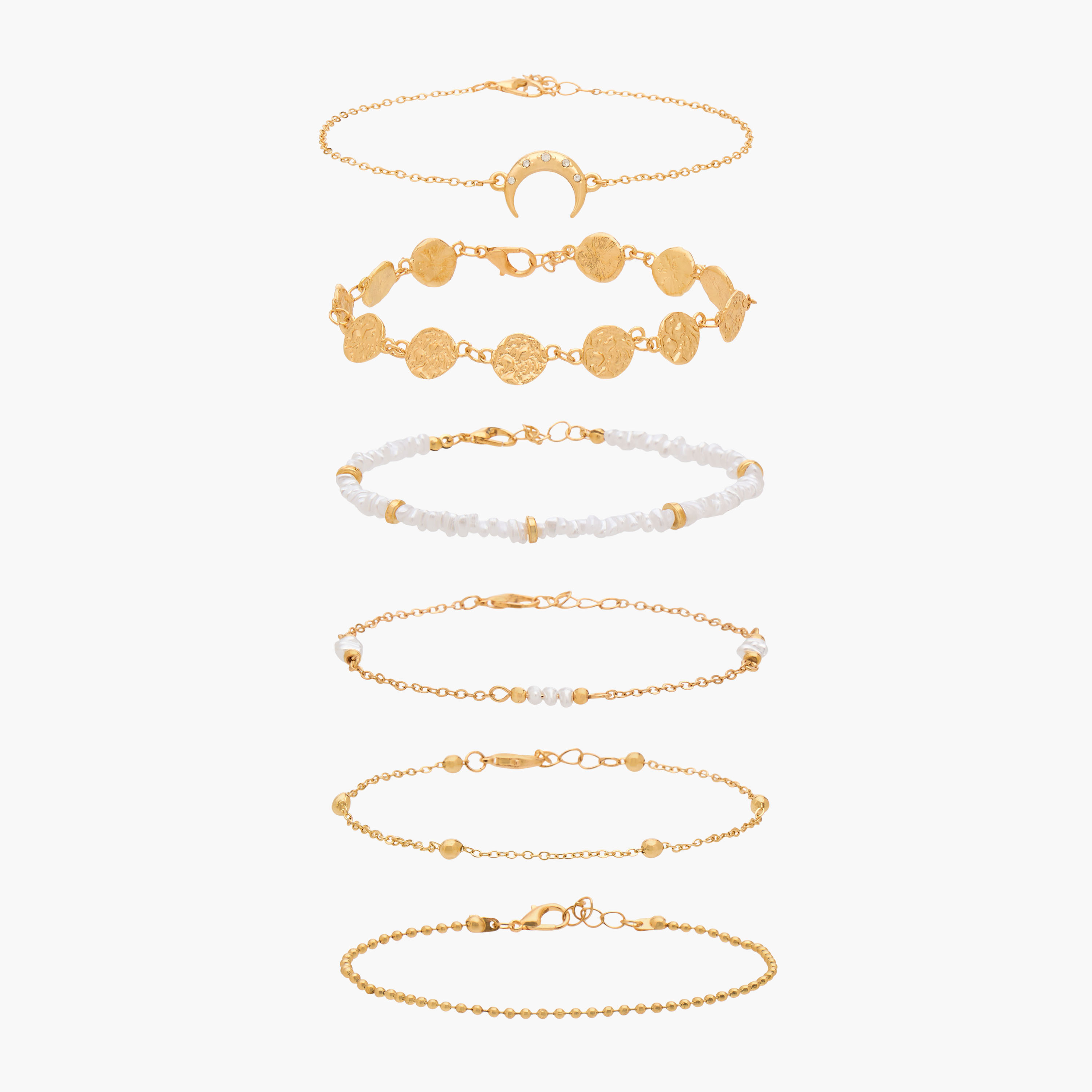 Pack of 6 Gold Plated Bracelet-women-watchesandjewellery-jewellery-banglesandbracelets-image-1