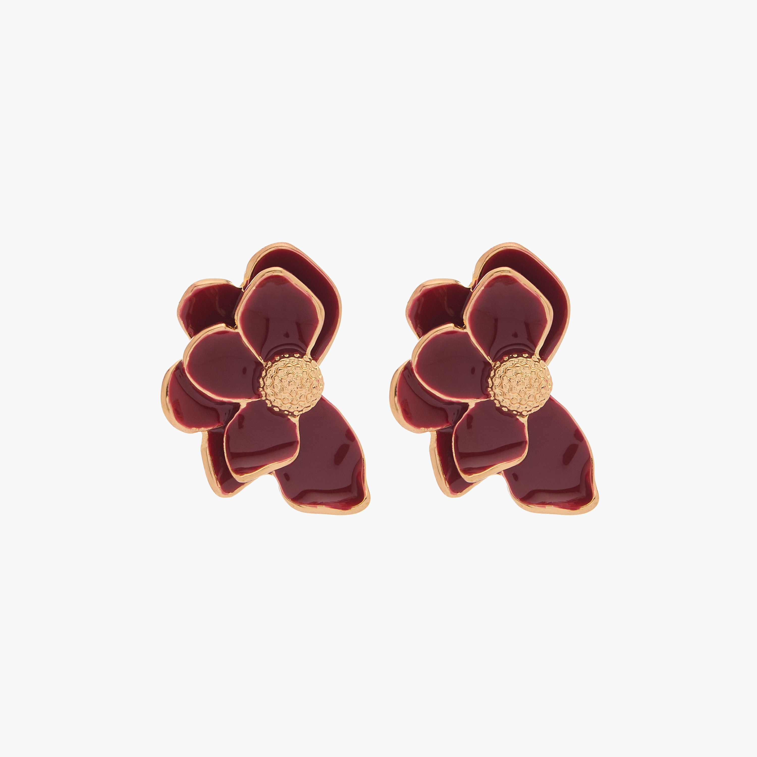 Floral Resin Stud Earrings with Pushback Closure-women-watchesandjewellery-jewellery-earrings-image-1