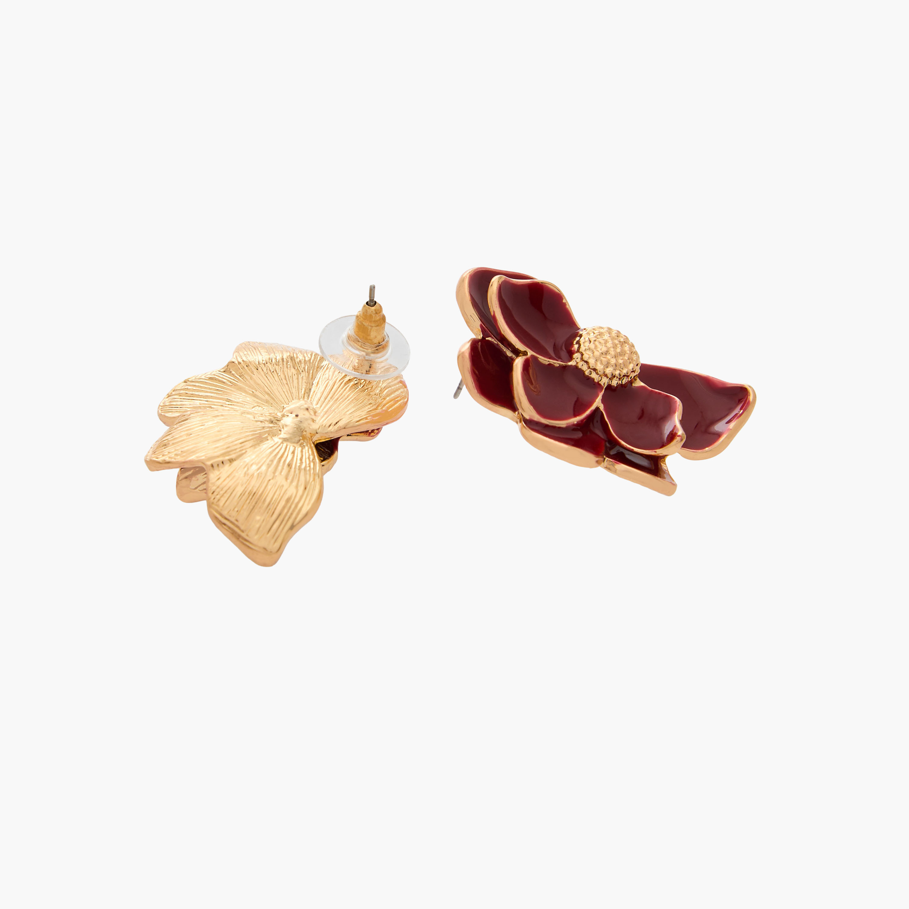 Floral Resin Stud Earrings with Pushback Closure-women-watchesandjewellery-jewellery-earrings-image-4