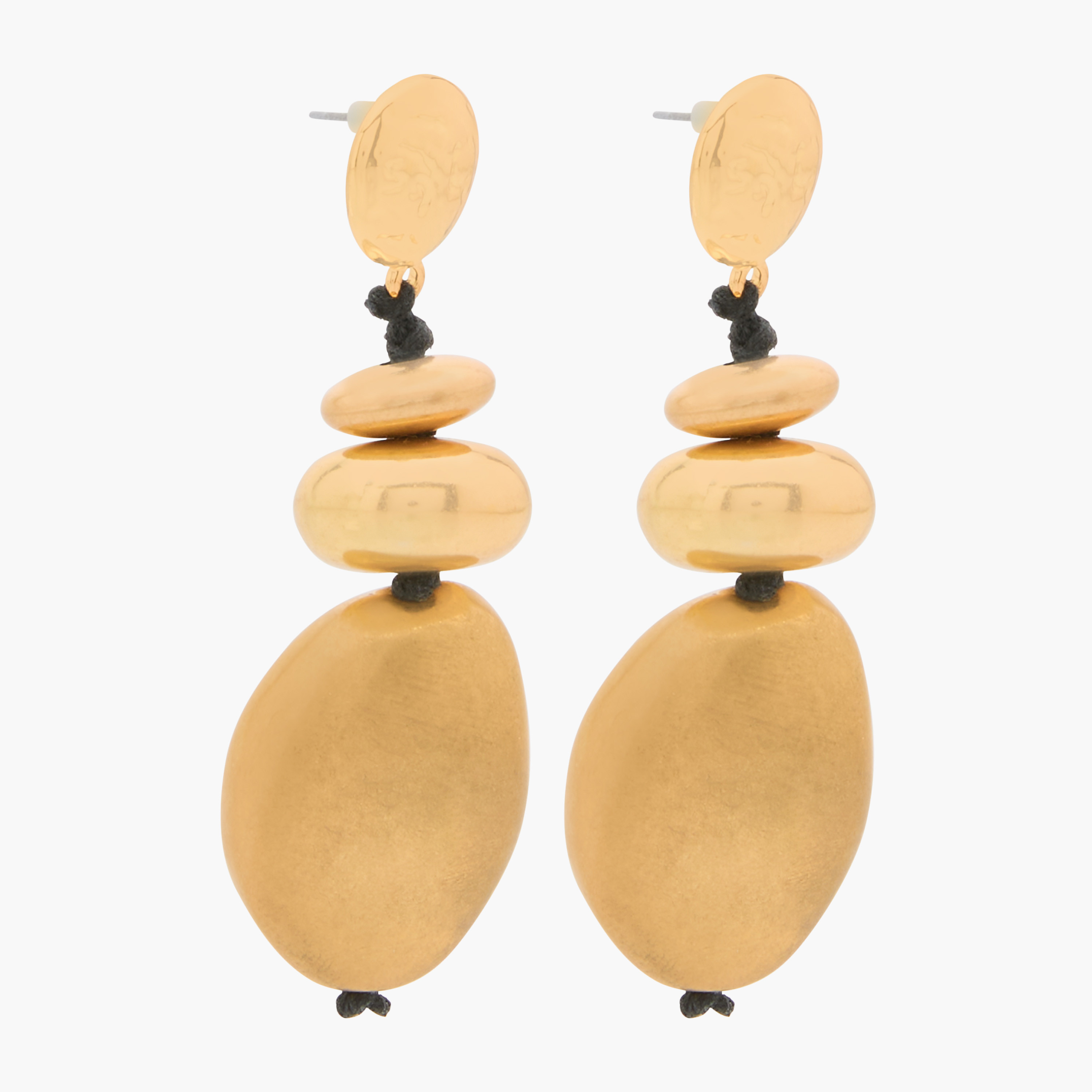 Metallic Brushed Orb Drop Earrings with Pushback Closure-women-watchesandjewellery-jewellery-earrings-image-3