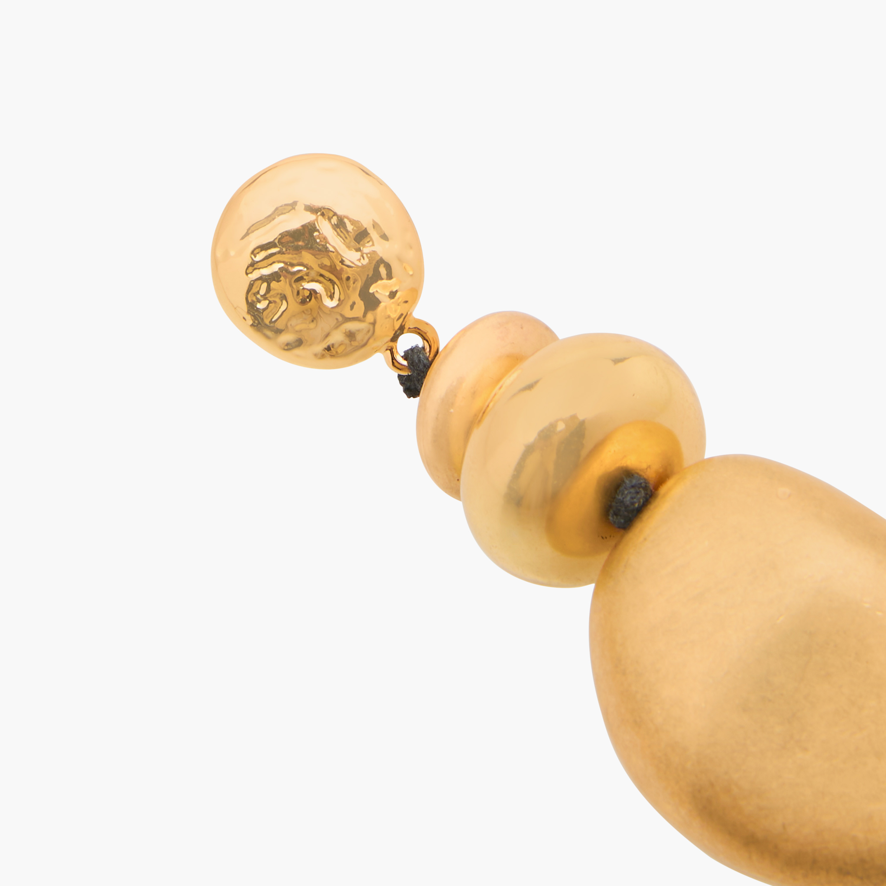 Metallic Brushed Orb Drop Earrings with Pushback Closure-women-watchesandjewellery-jewellery-earrings-image-4