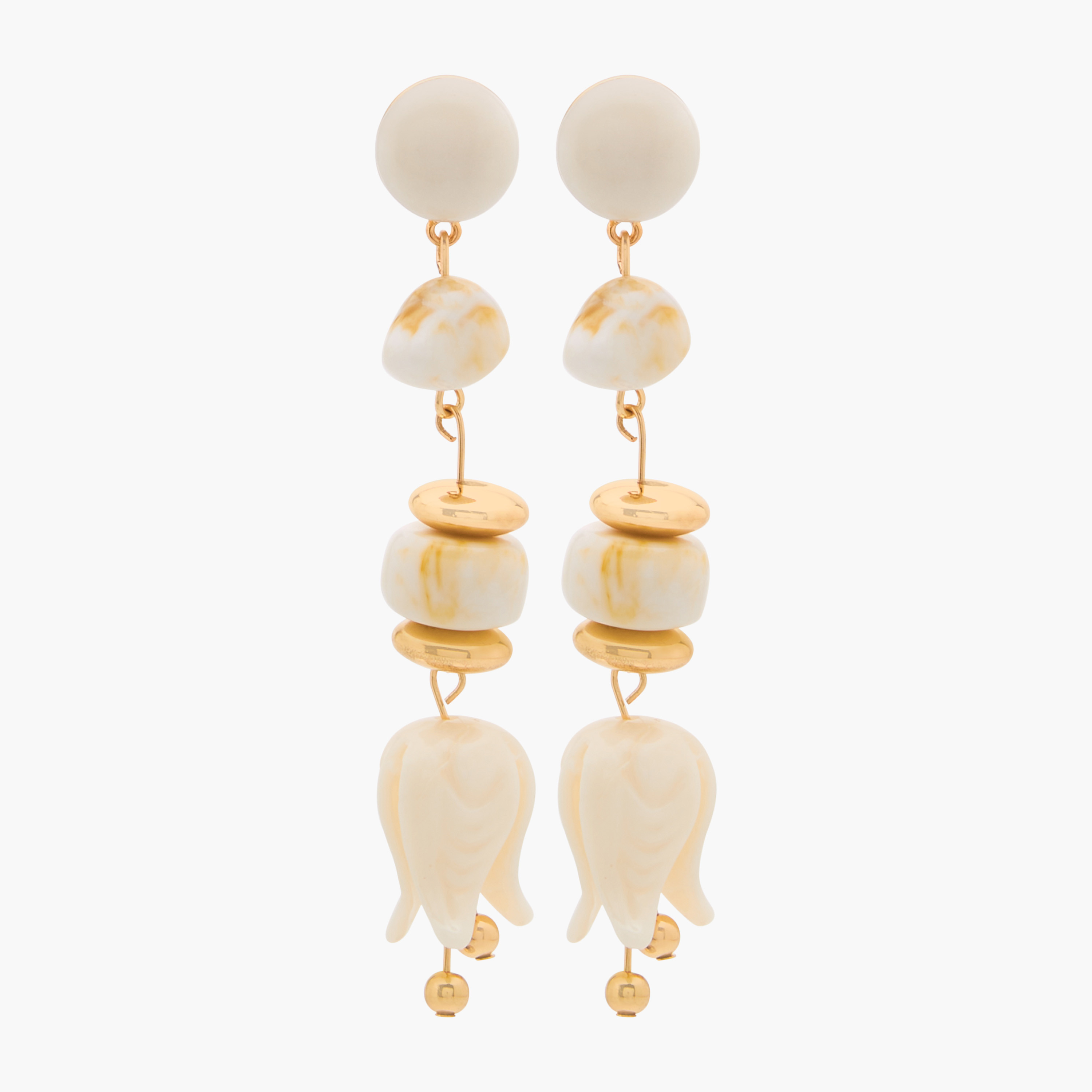 Metallic Resin Drop Earrings with Pushback Closure-women-watchesandjewellery-jewellery-earrings-image-1