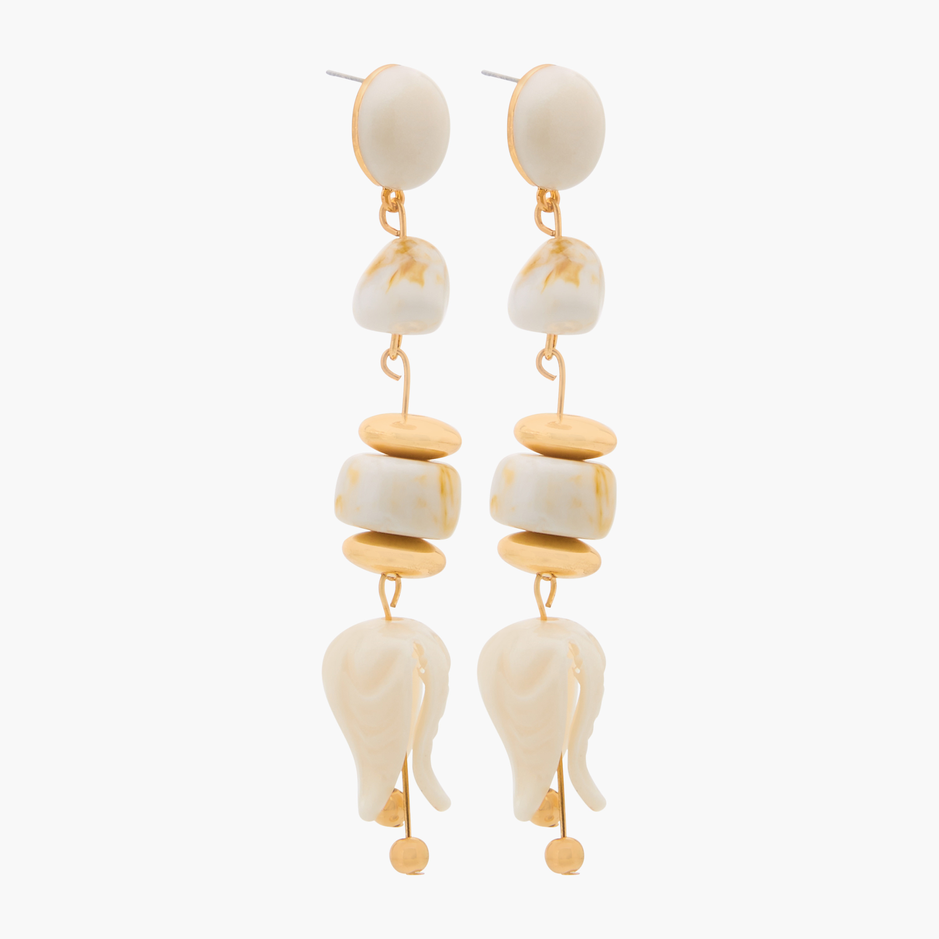 Metallic Resin Drop Earrings with Pushback Closure-women-watchesandjewellery-jewellery-earrings-image-3
