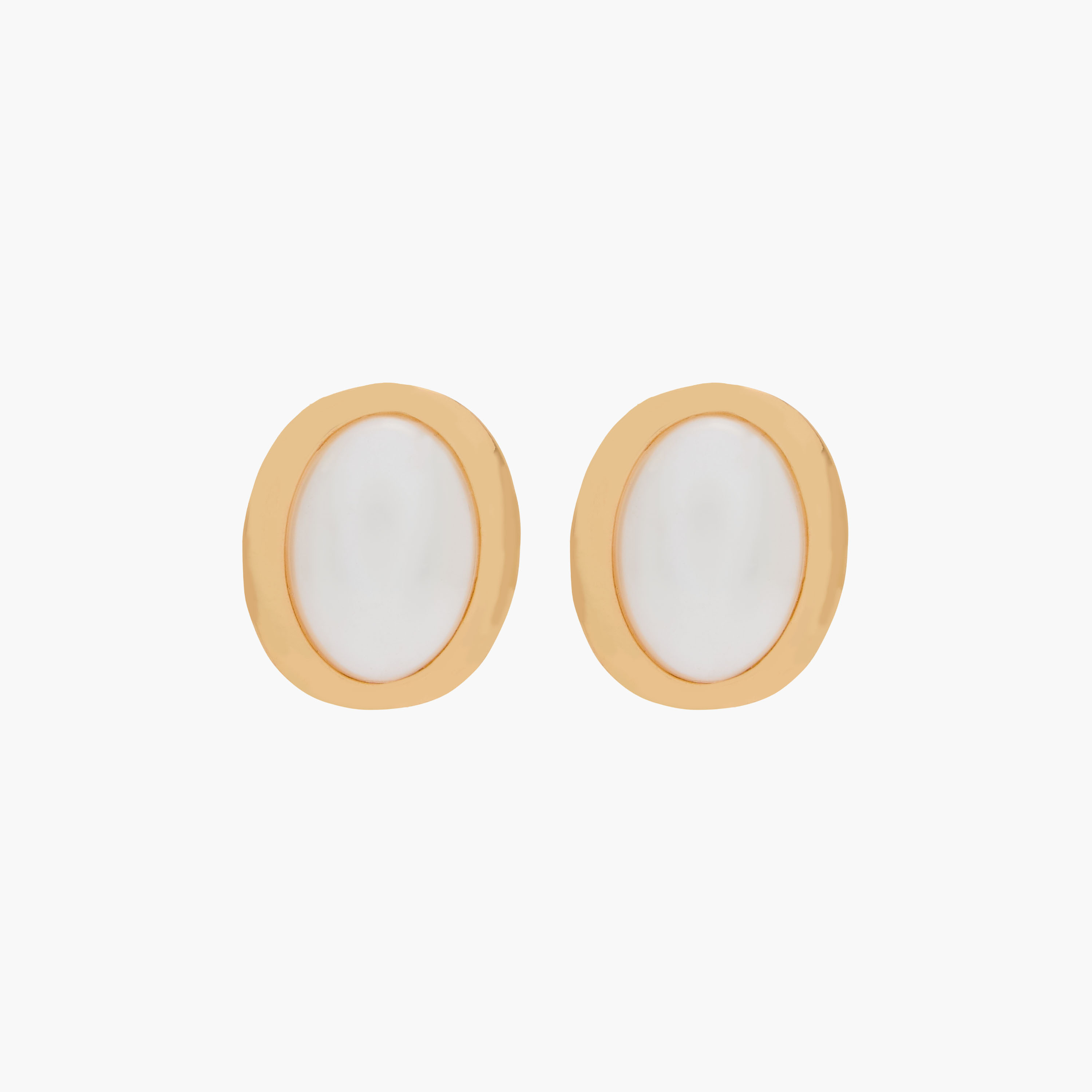 Gold Tone Pearl Embellished Stud Earrings with Pushback Closure-women-watchesandjewellery-jewellery-earrings-image-1