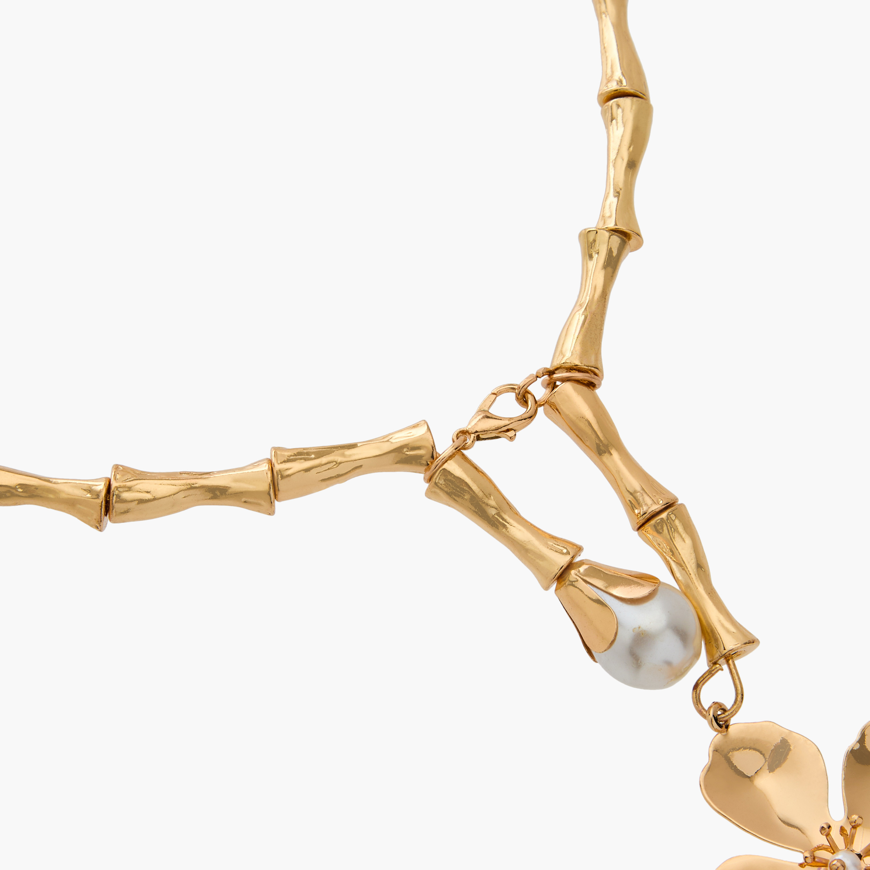 قلادة معدن بدلاية زهور وزينة لؤلؤ-women-watchesandjewellery-jewellery-necklacesandpendants-image-5