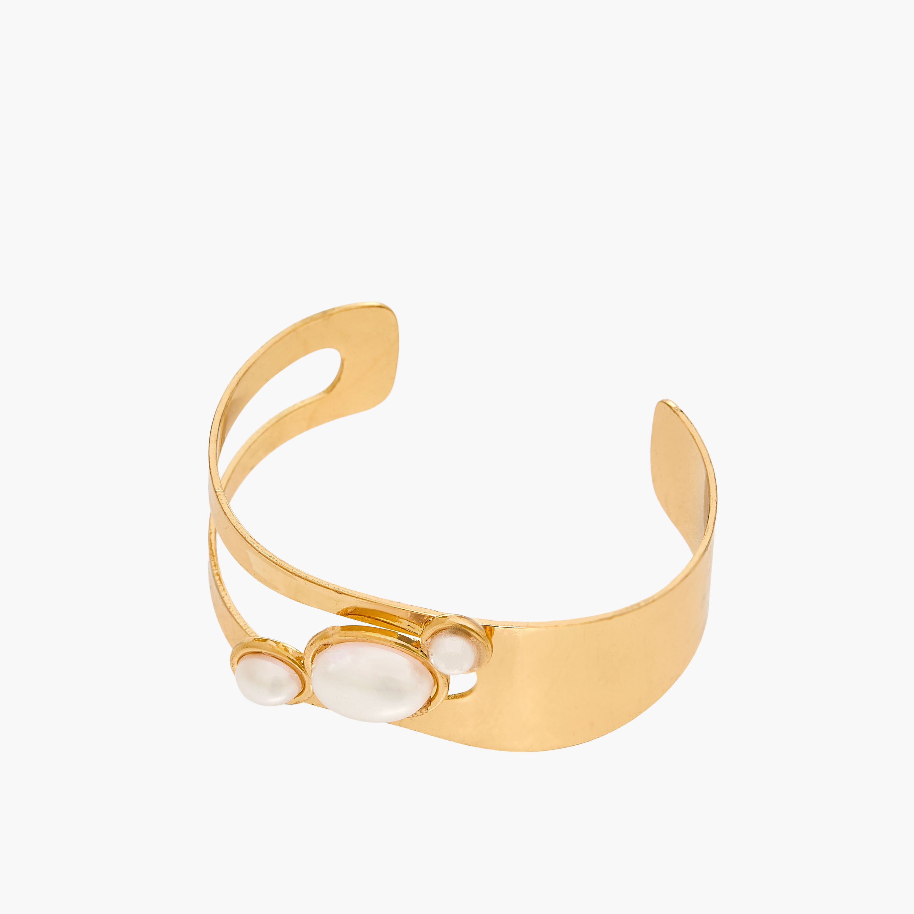 Metal Pearl Embellished Cuff Bracelet-women-watchesandjewellery-jewellery-banglesandbracelets-image-3