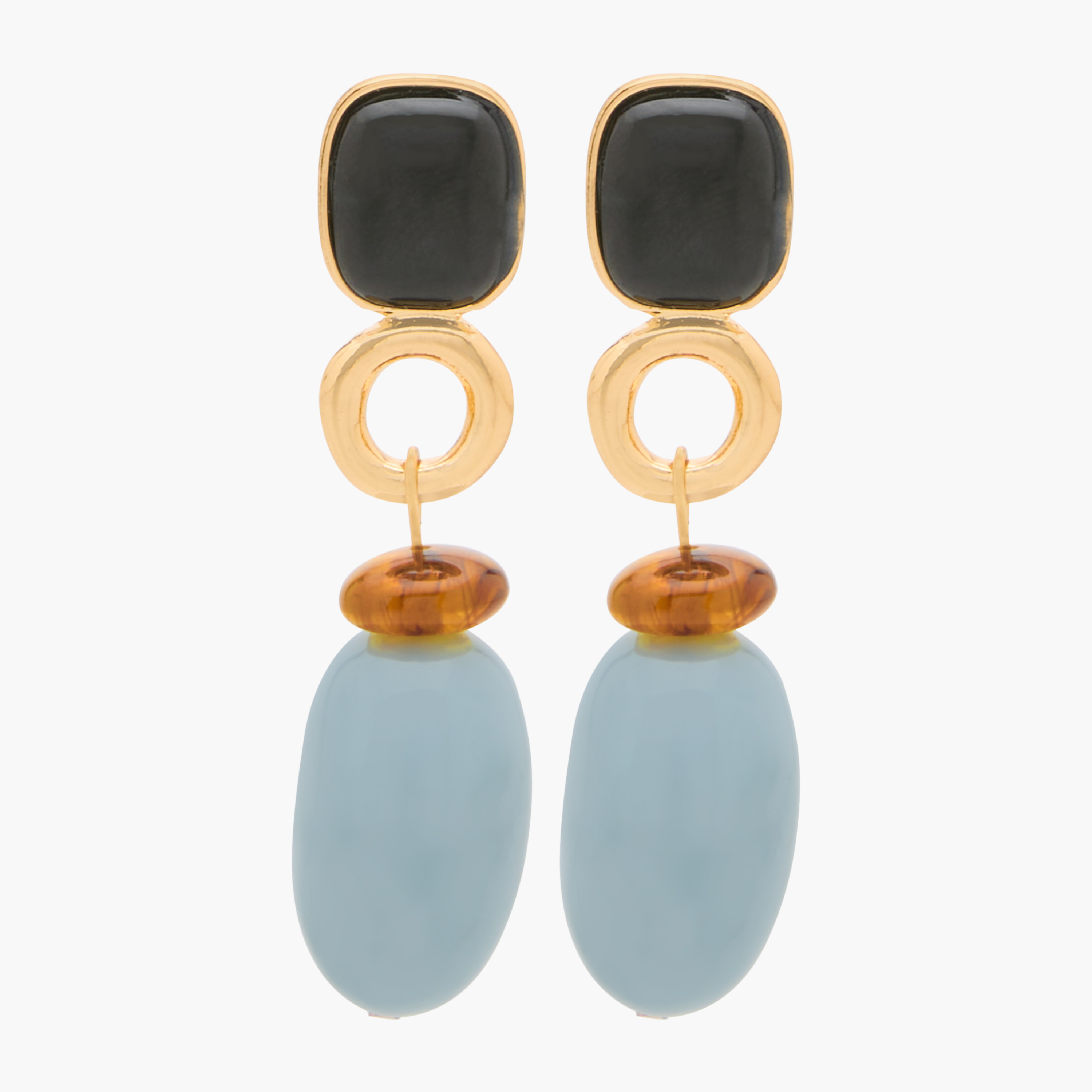 Metallic Orb Drop Earrings with Pushback Closure-women-watchesandjewellery-jewellery-earrings-image-1