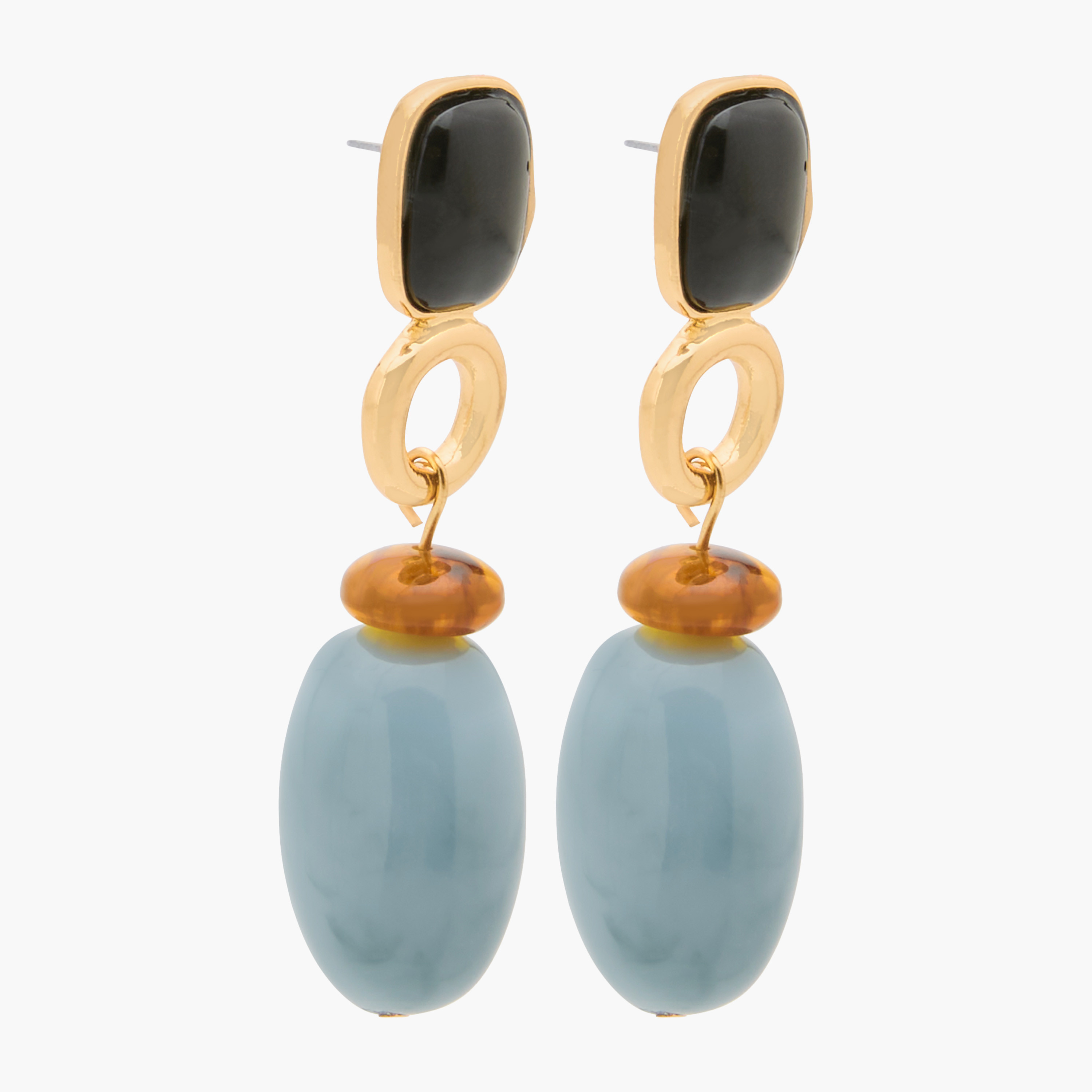 Metallic Orb Drop Earrings with Pushback Closure-women-watchesandjewellery-jewellery-earrings-image-3