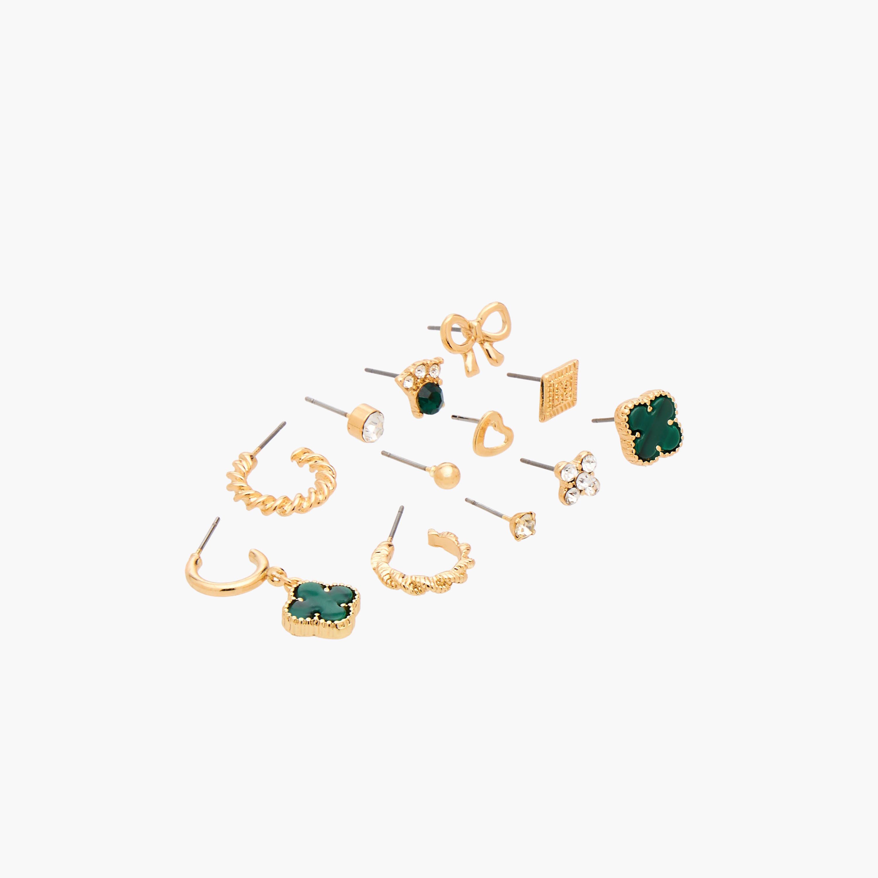 Pack of 12 Metallic Assorted Earrings with Pushback Closure-women-watchesandjewellery-jewellery-earrings-image-3