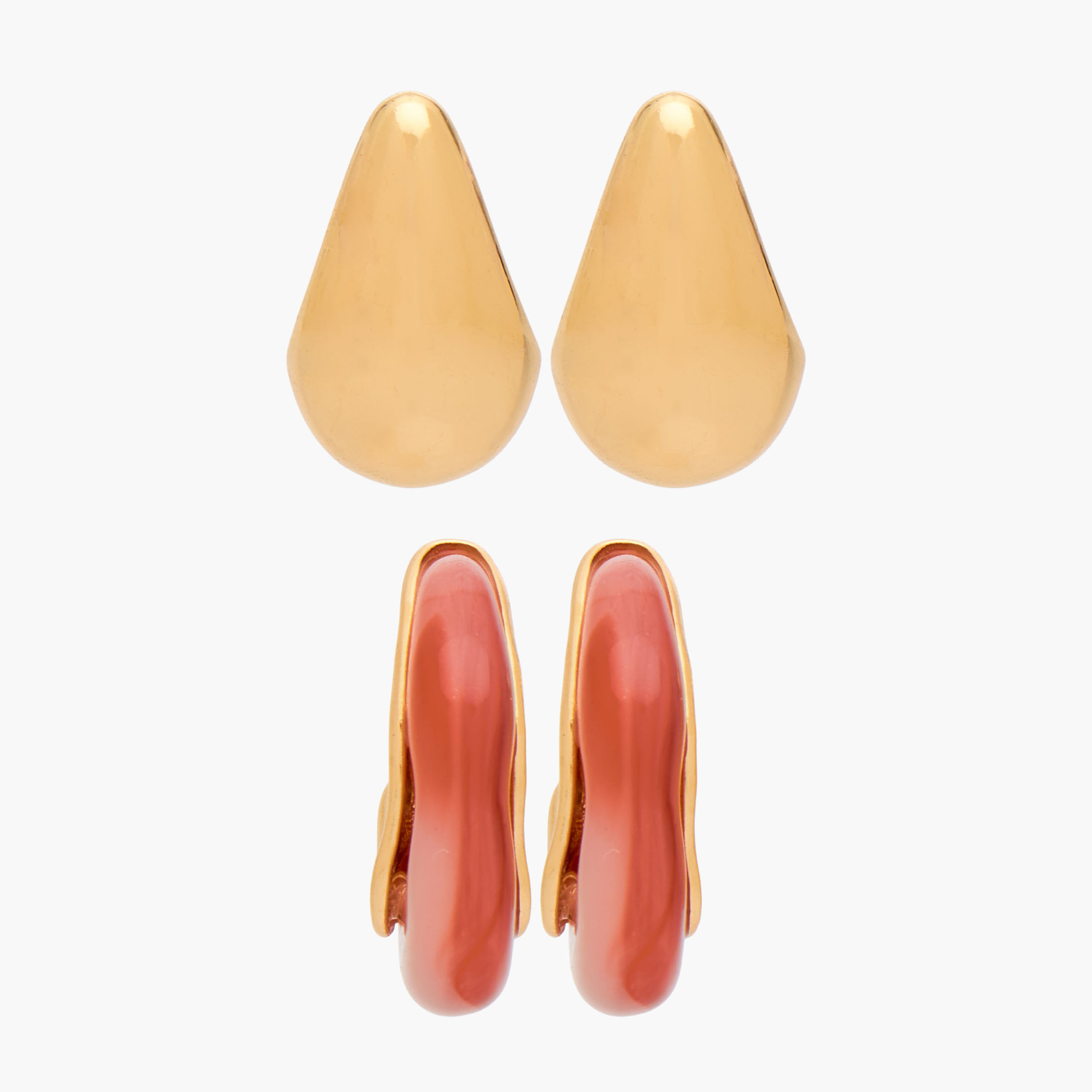 Pack of 2 Gold Finish Hoop Earrings with Pushback Closure-women-watchesandjewellery-jewellery-earrings-image-1