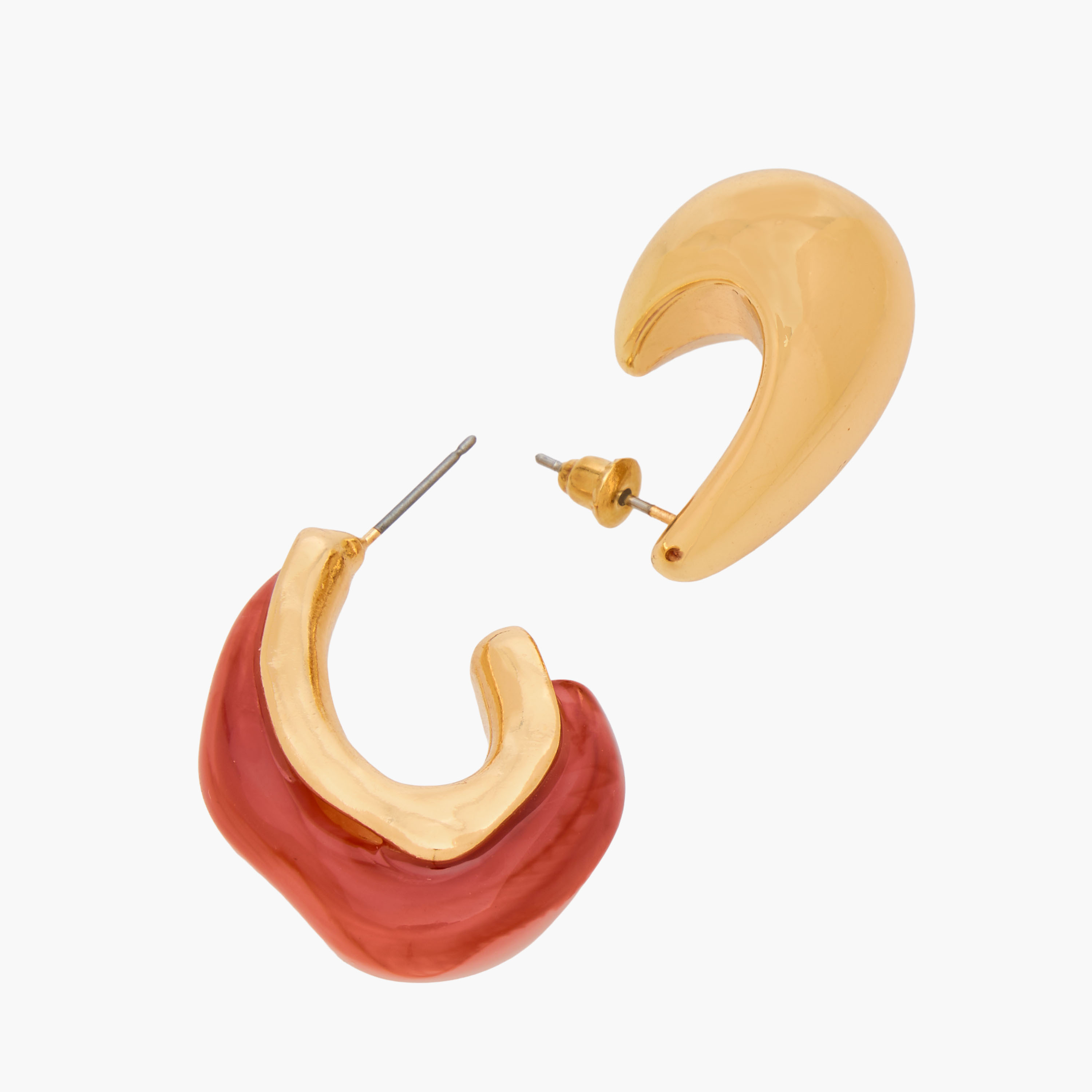 Pack of 2 Gold Finish Hoop Earrings with Pushback Closure-women-watchesandjewellery-jewellery-earrings-image-5