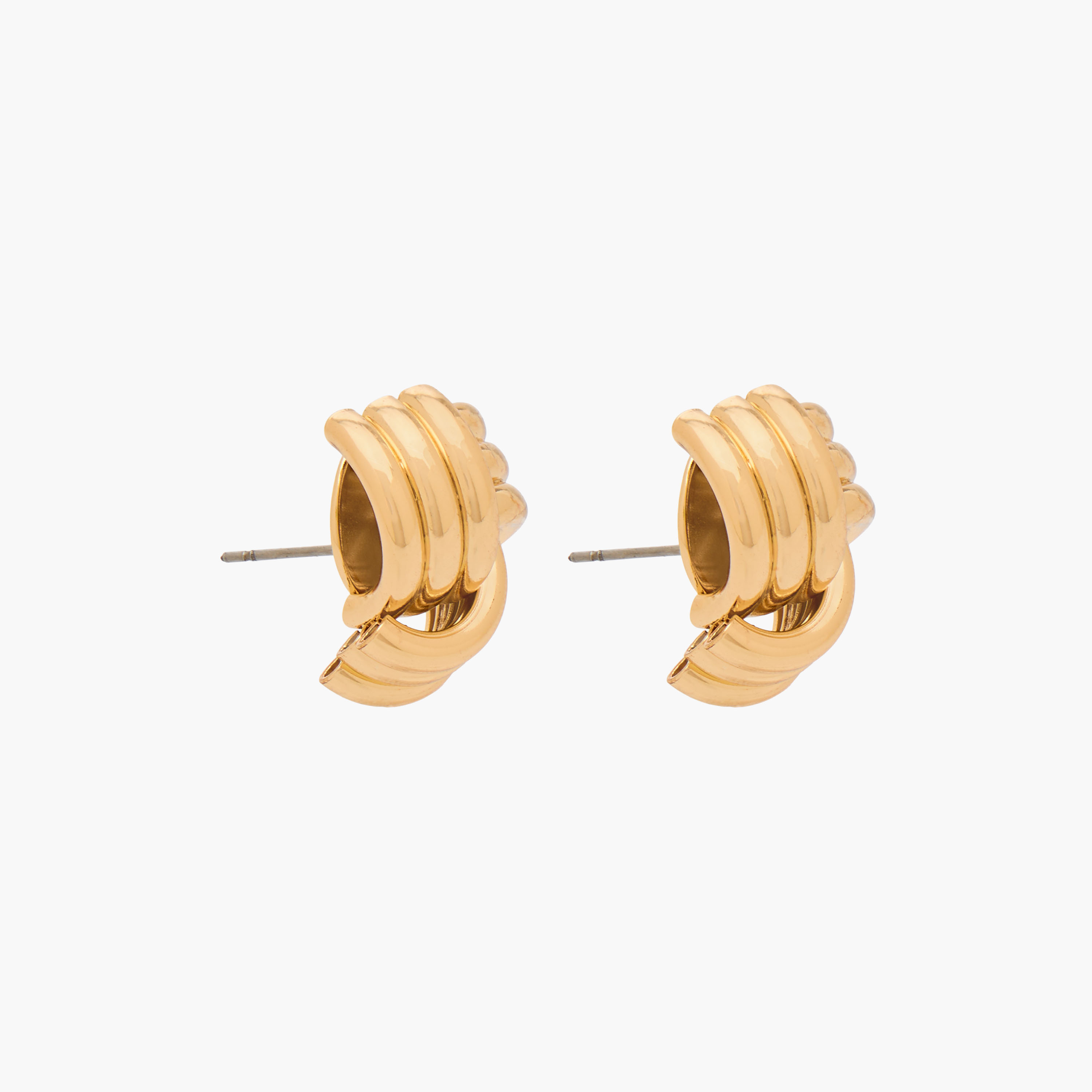 Pack of 3 Gold Finish Stud Earrings with Pushback Closure-women-watchesandjewellery-jewellery-earrings-image-3
